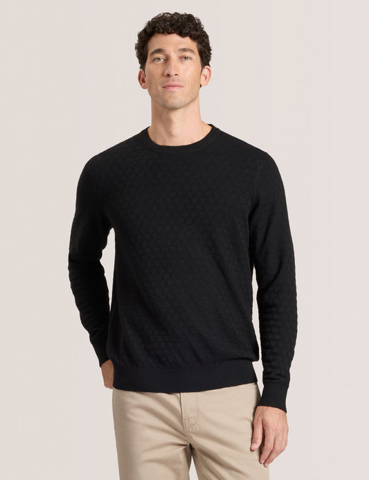 Ted Baker T STITCH LONG SLEEVE CREW NECK SWEATER - Black Beauty BLACK