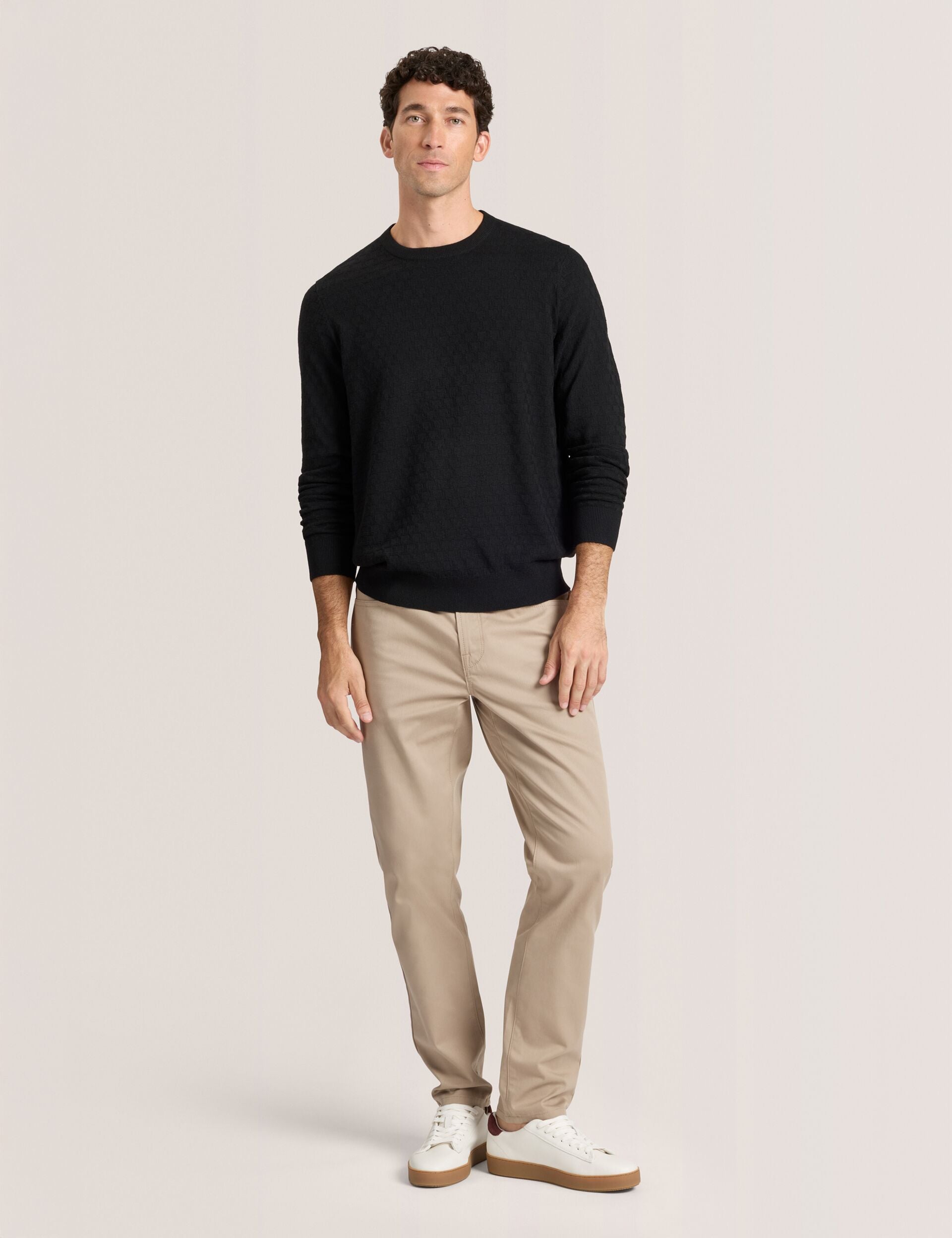 Ted Baker T STITCH LONG SLEEVE CREW NECK SWEATER - Black Beauty BLACK