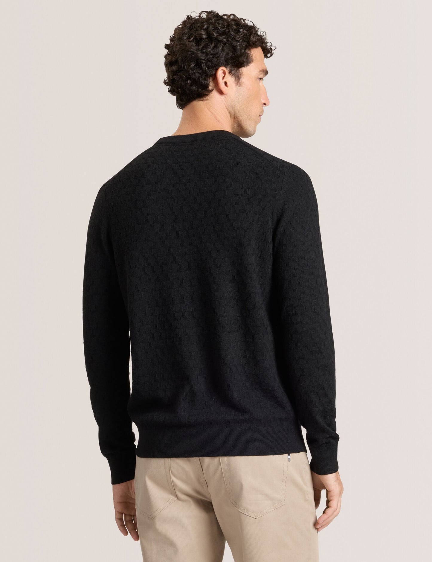 Ted Baker T STITCH LONG SLEEVE CREW NECK SWEATER - Black Beauty BLACK