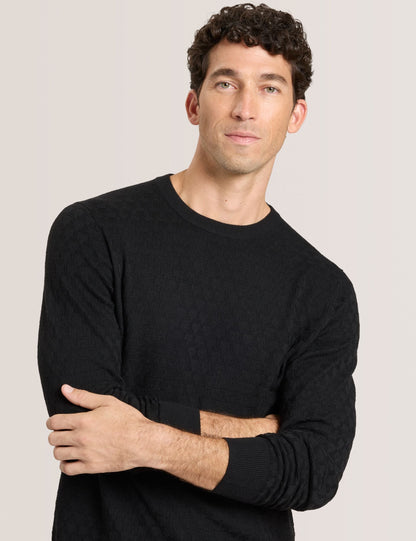 Ted Baker T STITCH LONG SLEEVE CREW NECK SWEATER - Black Beauty BLACK