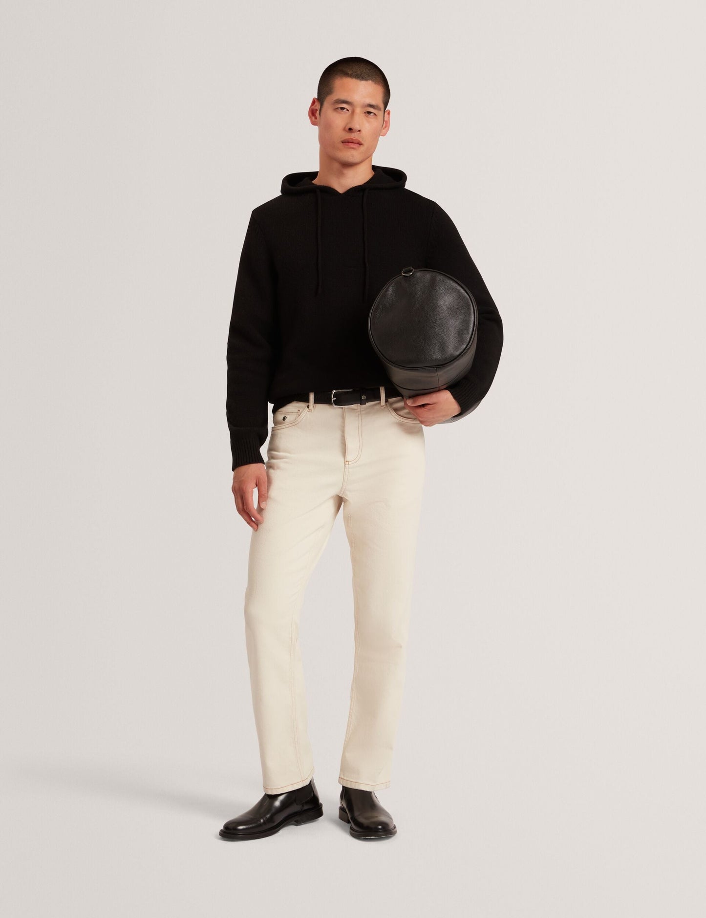 Ted Baker KINS Wool Rich Knit Long Sleeve Hoodie BLACK