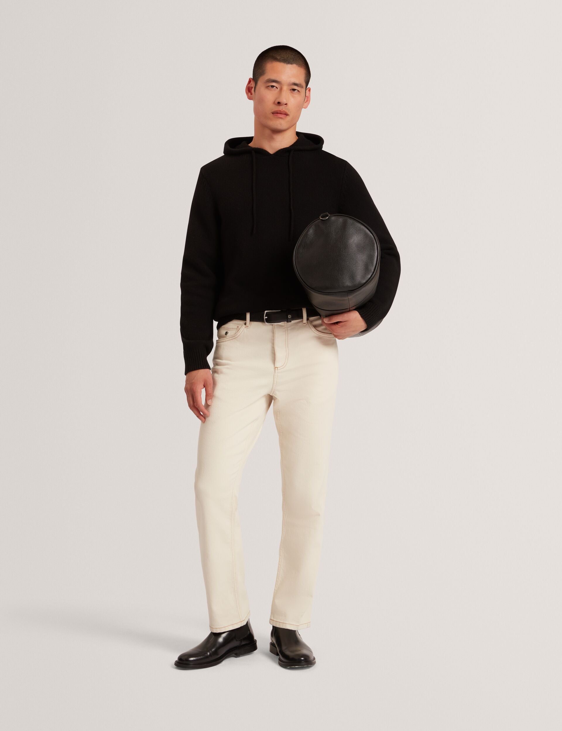 Ted Baker KINS Wool Rich Knit Long Sleeve Hoodie BLACK