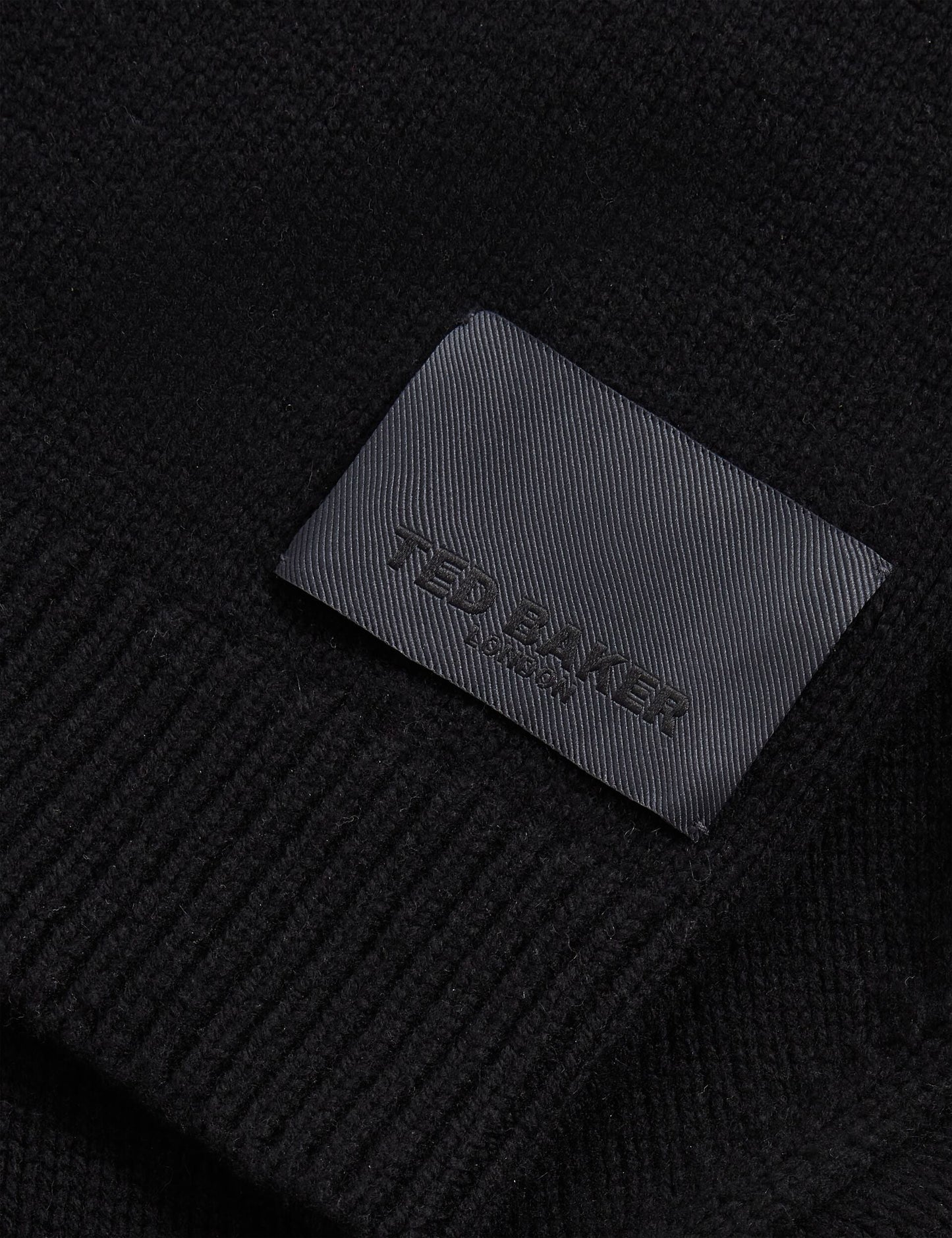 Ted Baker KINS Wool Rich Knit Long Sleeve Hoodie BLACK