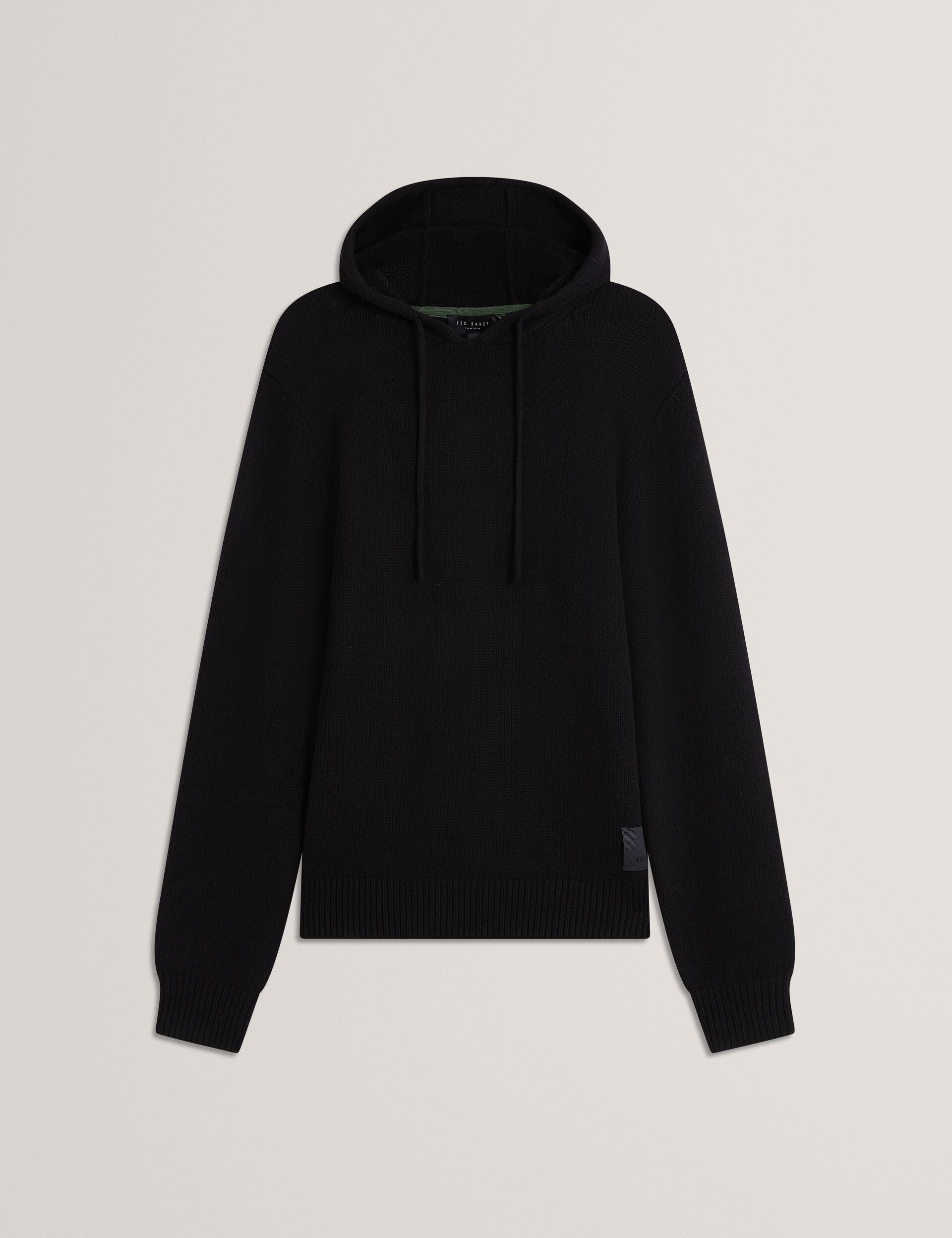 Ted Baker KINS Wool Rich Knit Long Sleeve Hoodie BLACK