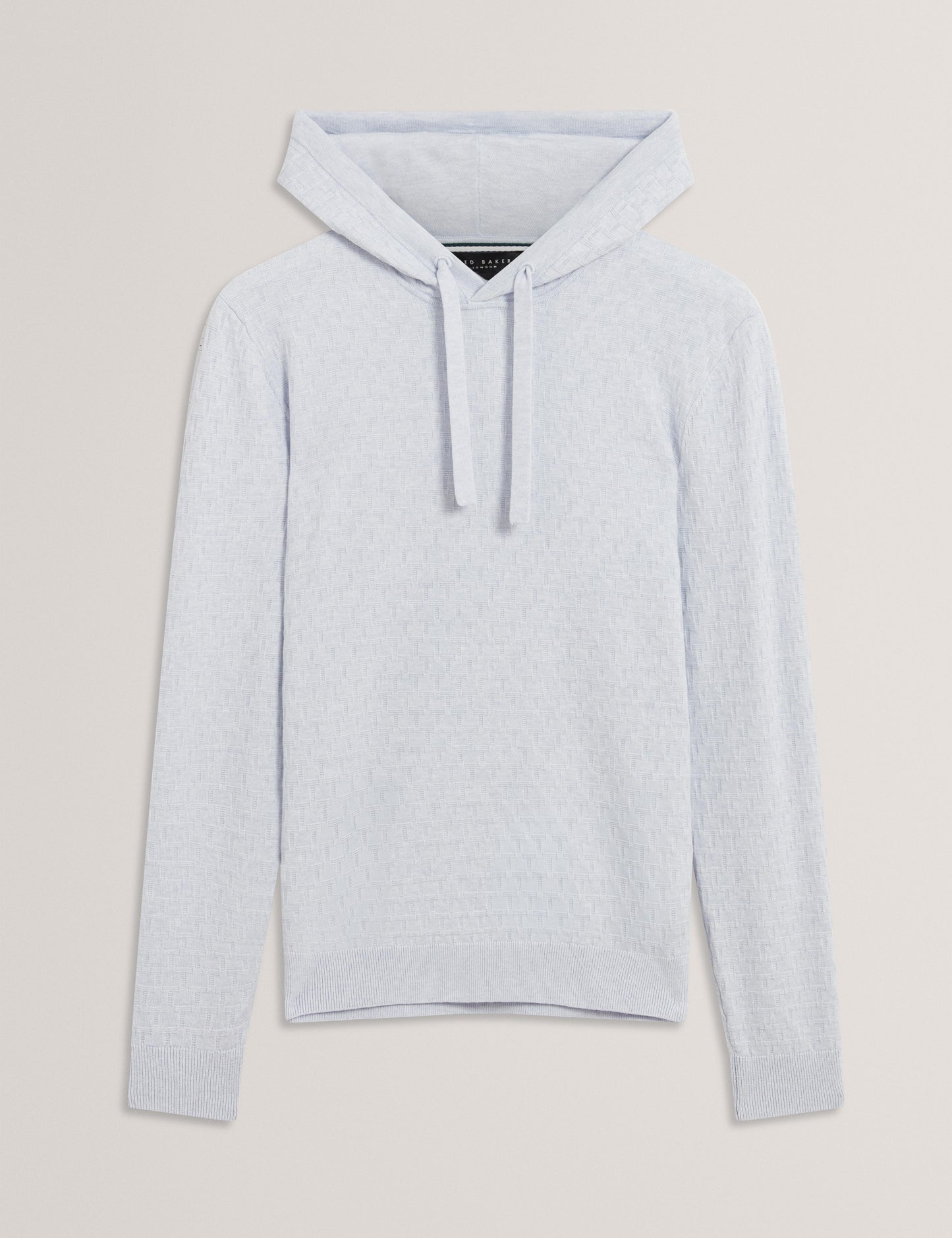 Ted Baker LOULAR - Textured T Knit Wool Blend Hoodie BABY BLUE