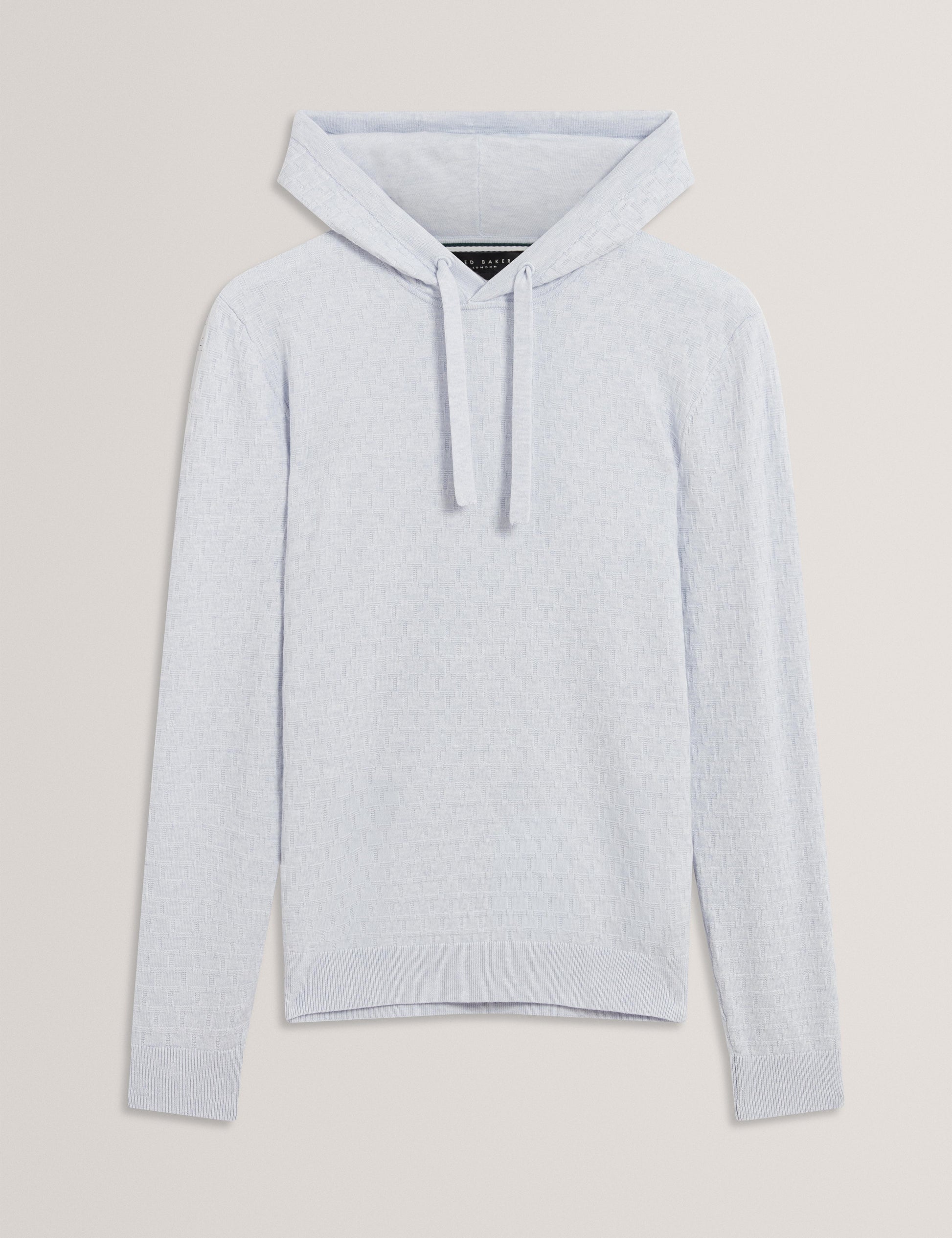 Ted Baker LOULAR - Textured T Knit Wool Blend Hoodie BABY BLUE
