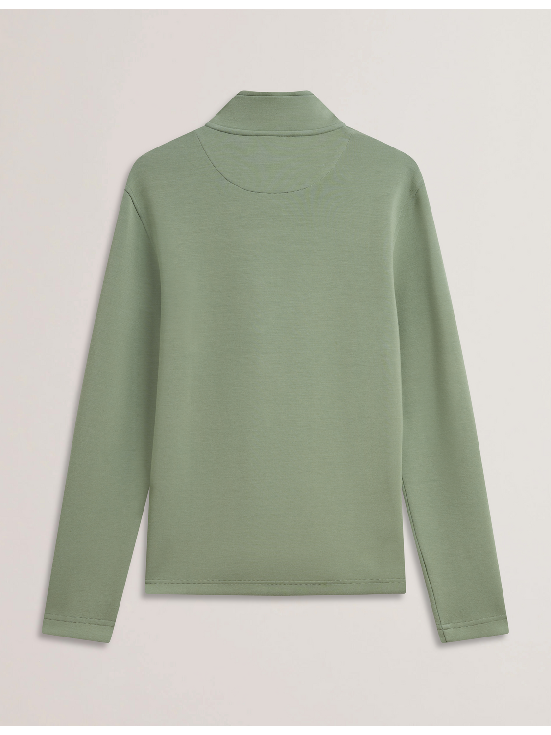 Ted Baker SIMONEA - Textured Panel Half-Zip Modal Sweatshirt GREEN