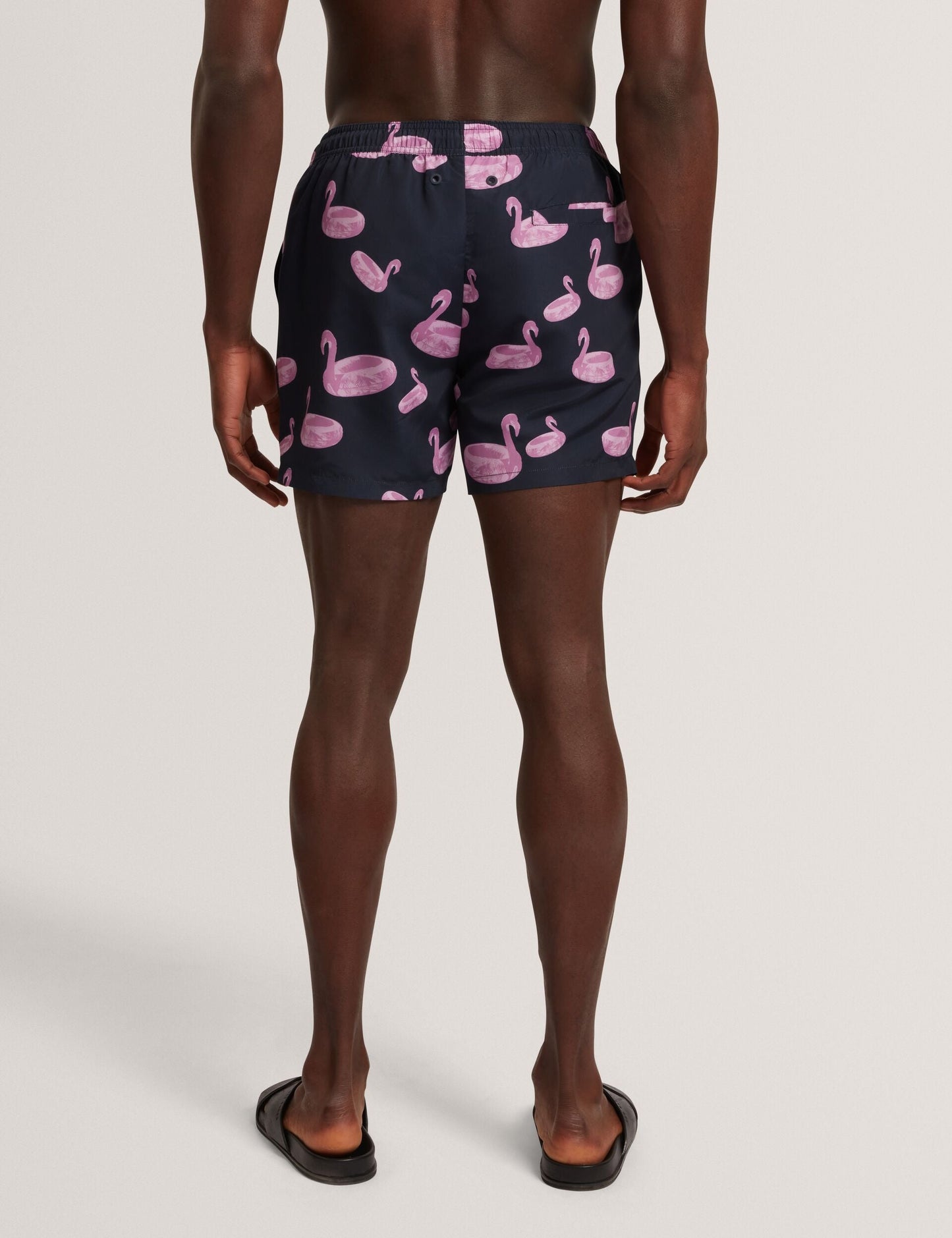 Ted Baker POMONNA Flamingo Print Drawstring Swim Shorts NAVY