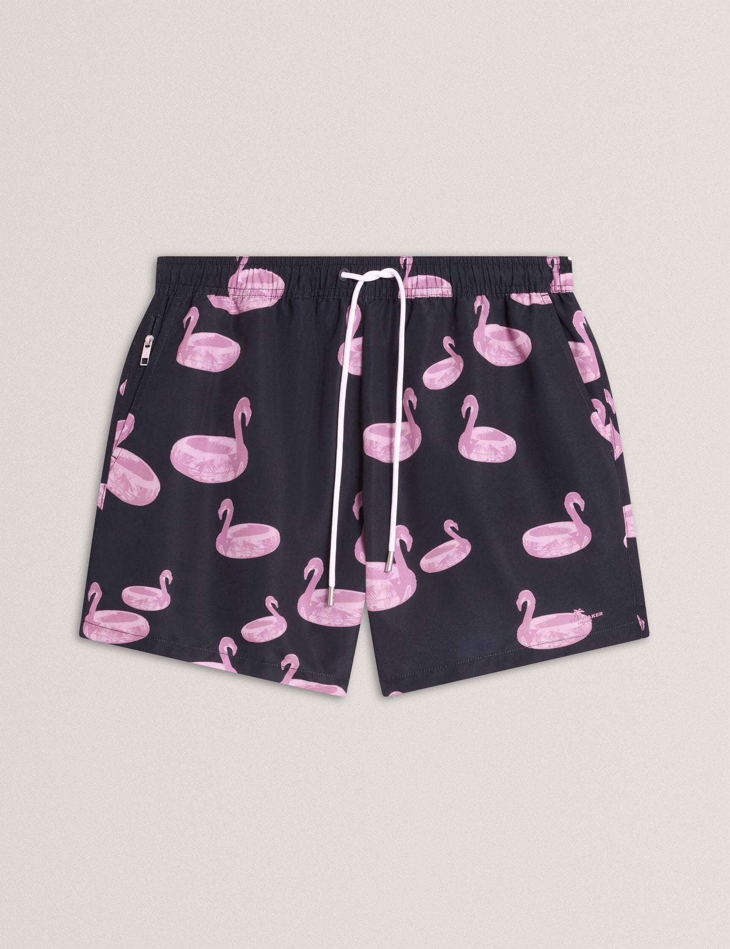 Ted Baker POMONNA Flamingo Print Drawstring Swim Shorts NAVY