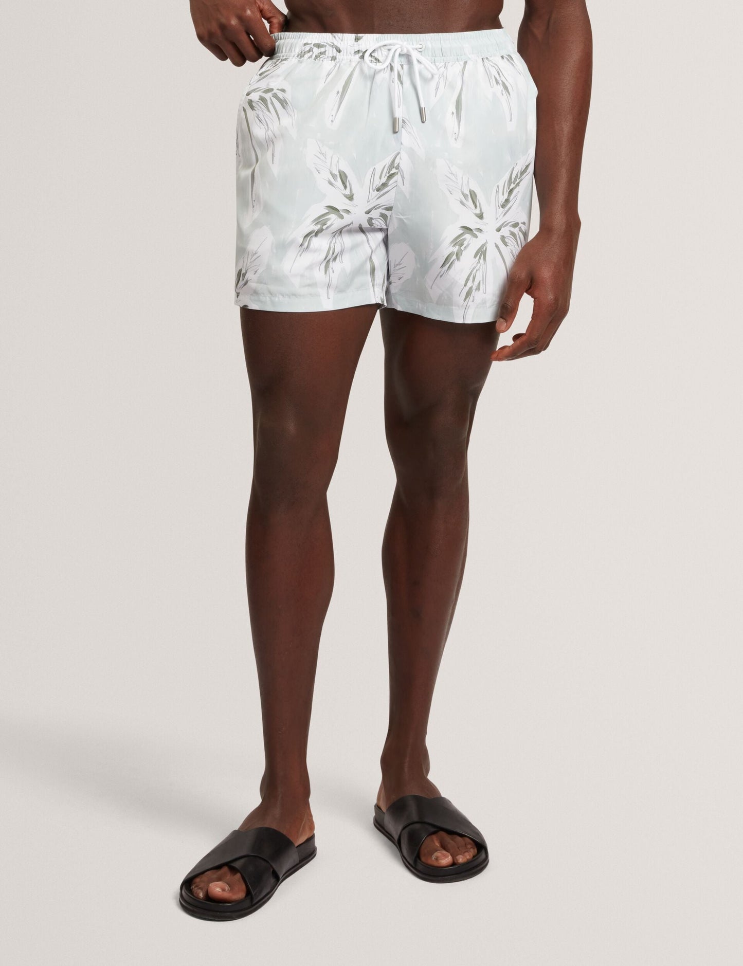 Ted Baker VERDES Palm Print Mid-Length Swim Shorts LIGHT GREEN