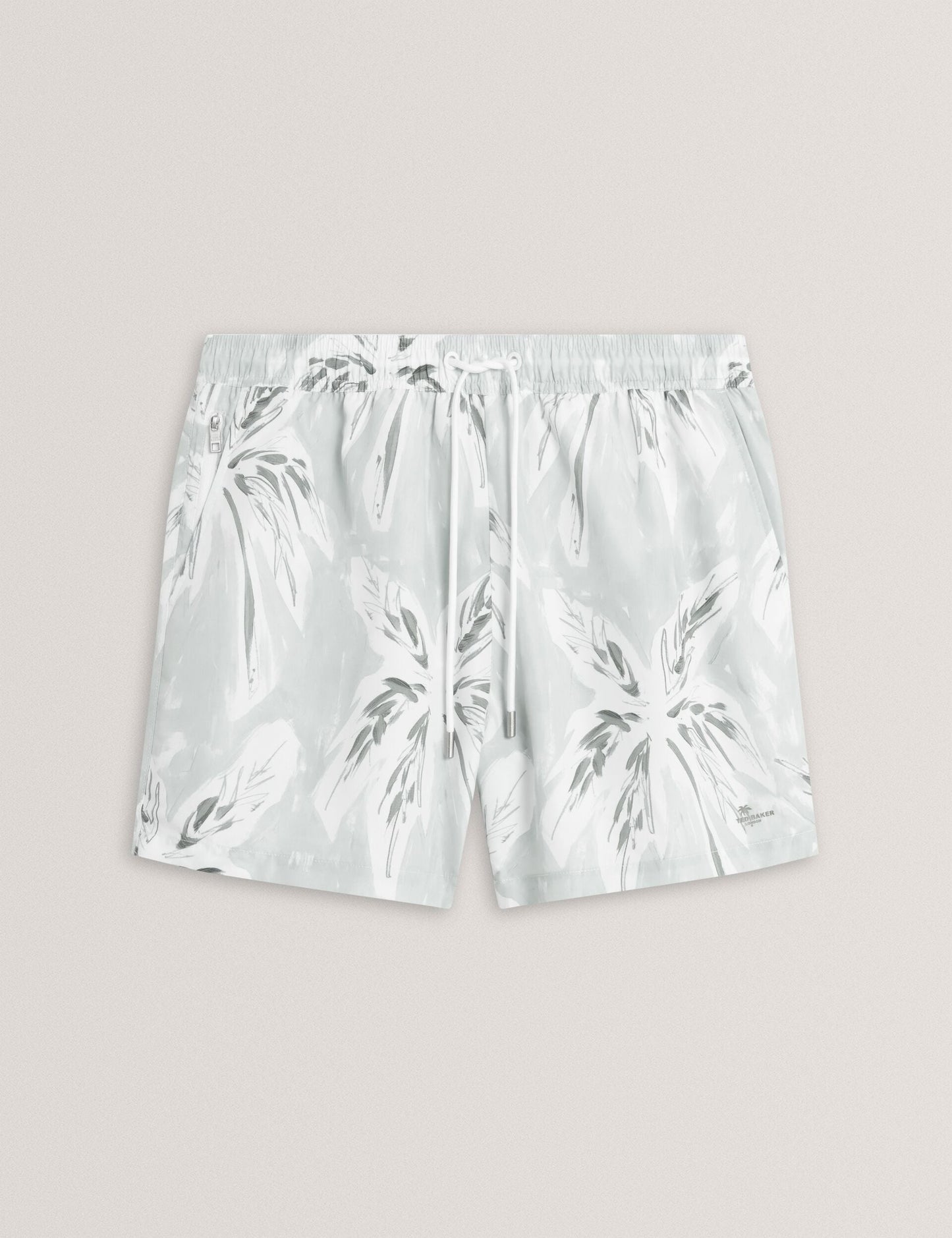 Ted Baker VERDES Palm Print Mid-Length Swim Shorts LIGHT GREEN