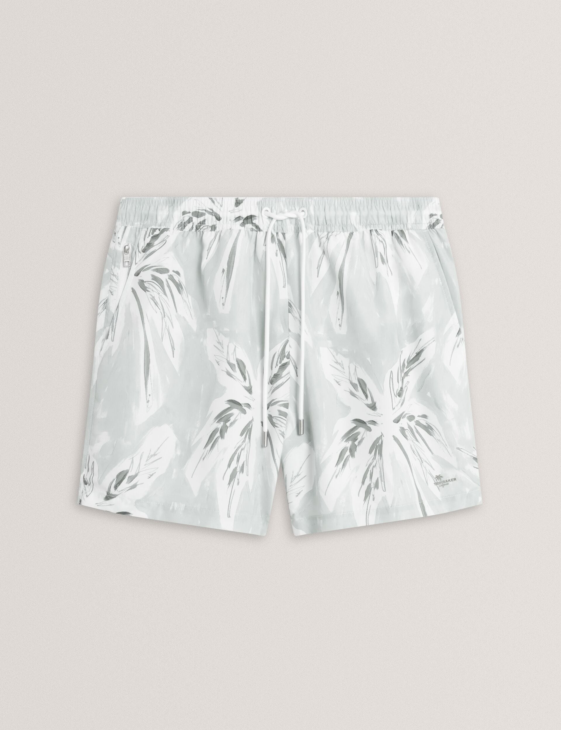 Ted Baker VERDES Palm Print Mid-Length Swim Shorts LIGHT GREEN