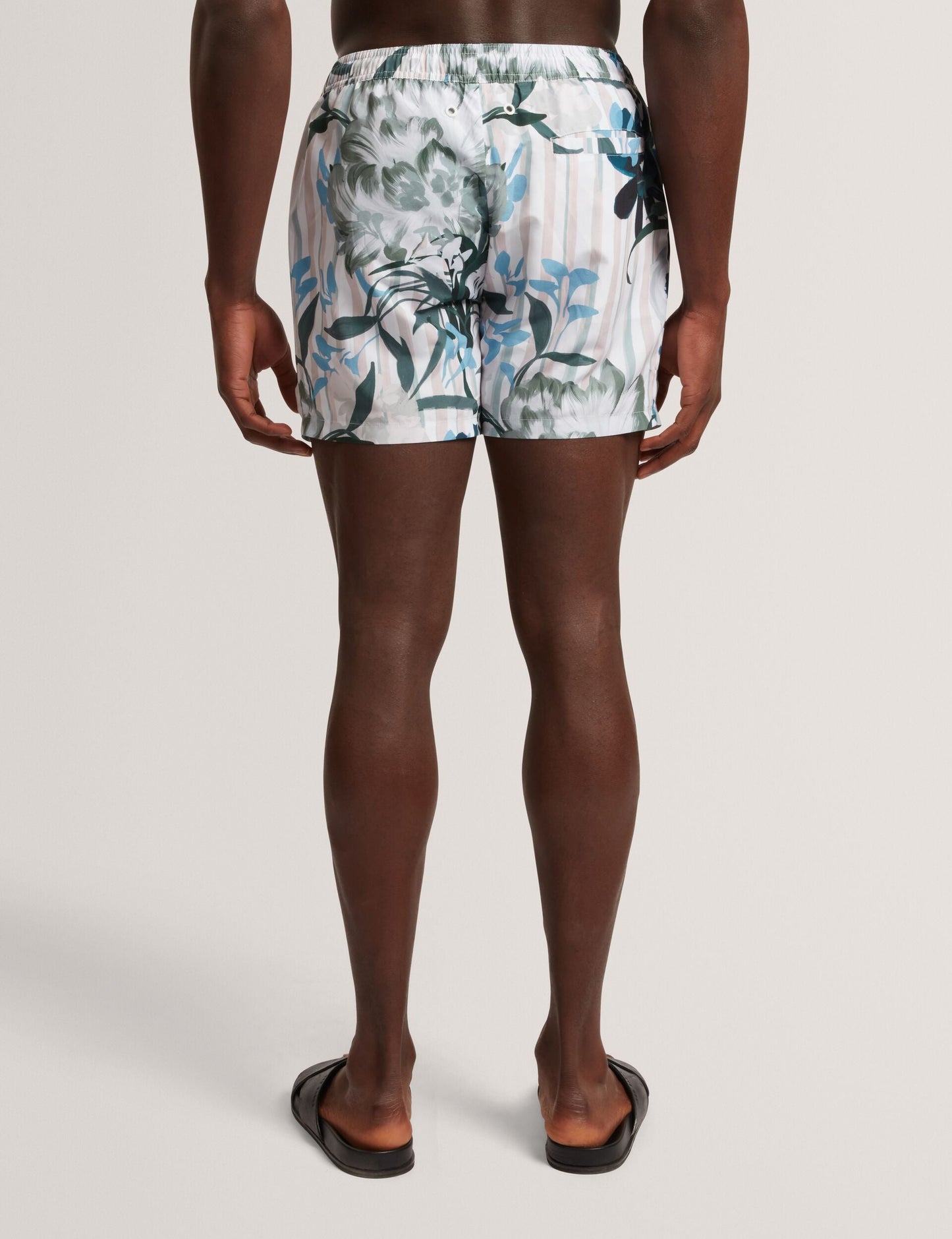Ted Baker PALMDLE Floral Stripe Elasticated Swim Shorts PINK