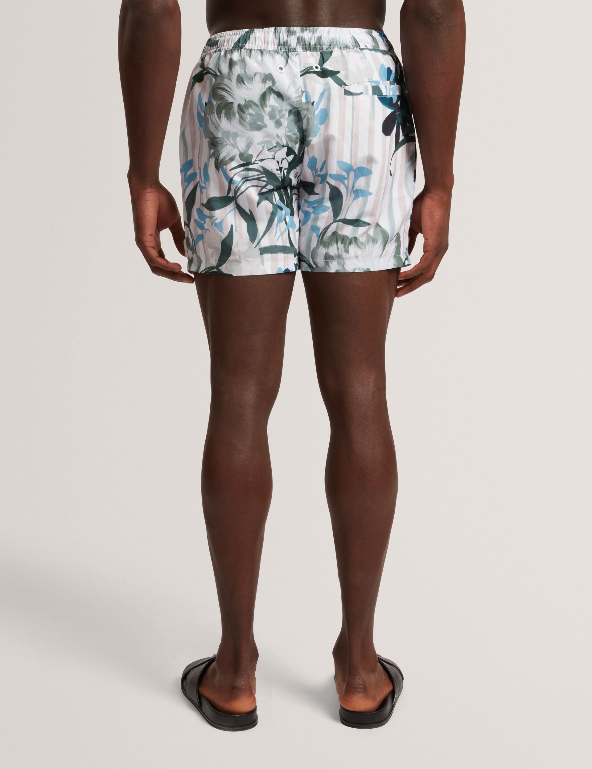 Ted Baker PALMDLE Floral Stripe Elasticated Swim Shorts PINK