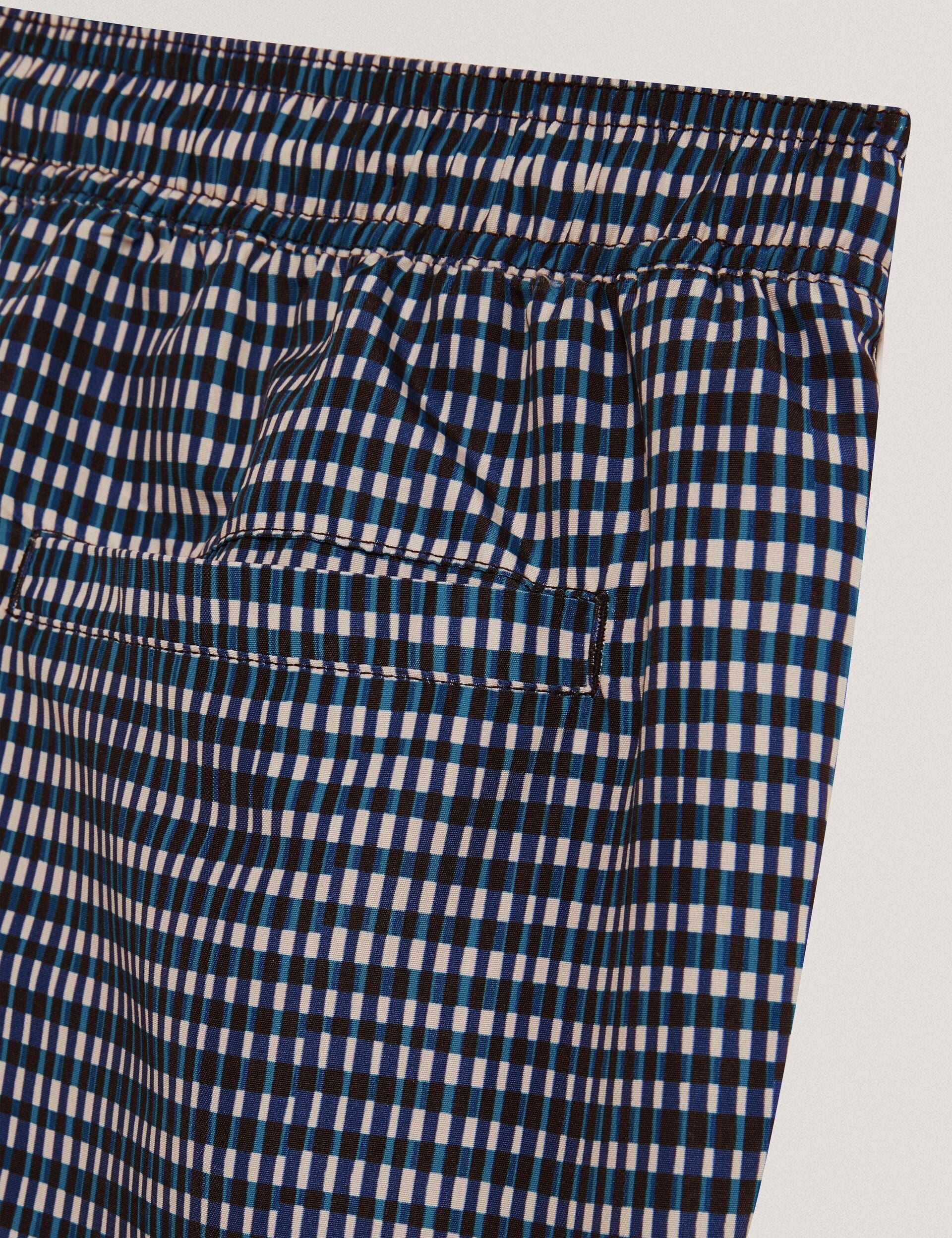 Ted Baker COMPTEN Blurred Check Mid-Length Swim Shorts MID NAVY