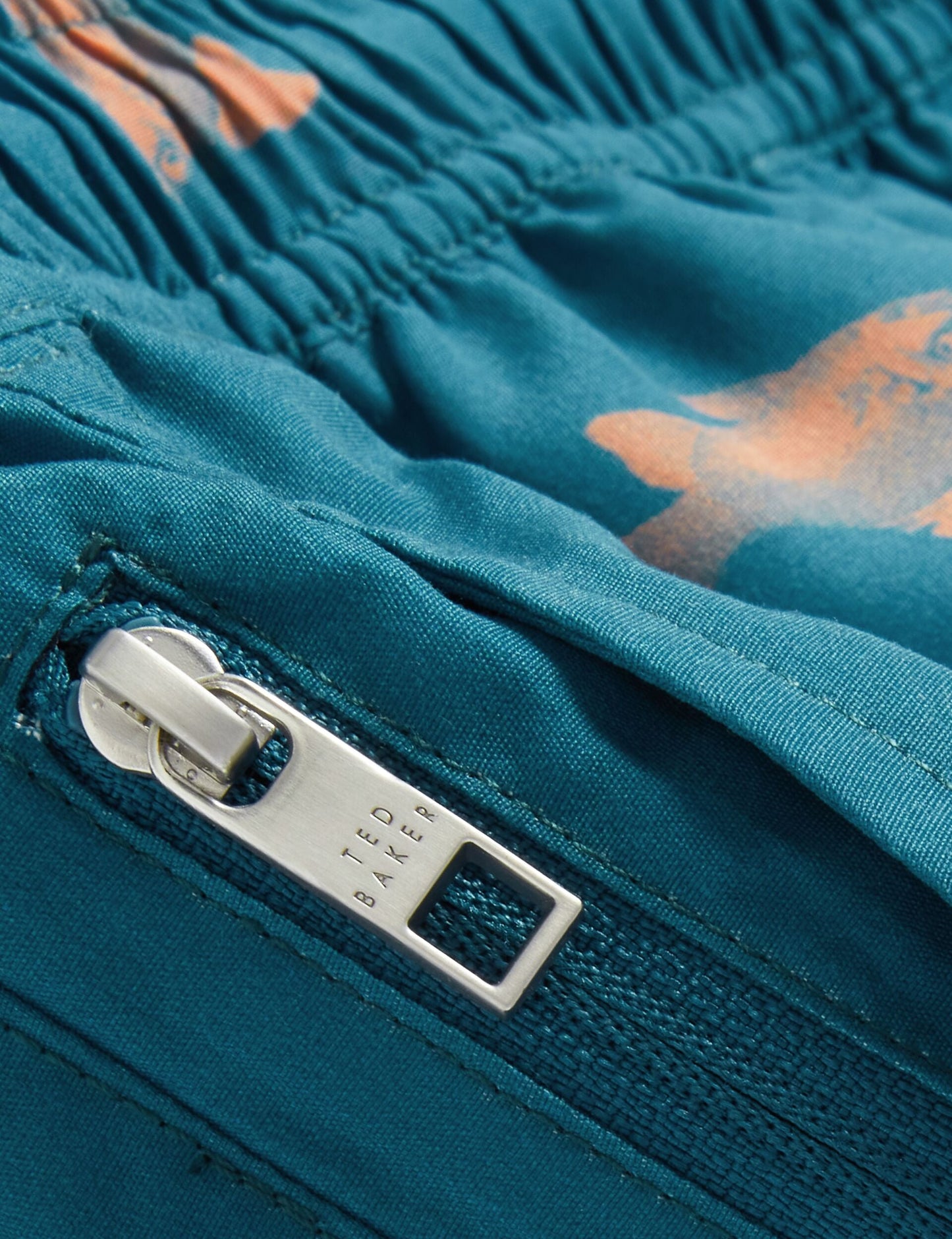 Ted Baker BRENTWD Goldfish Print Drawstring Swim Shorts TEAL BLUE