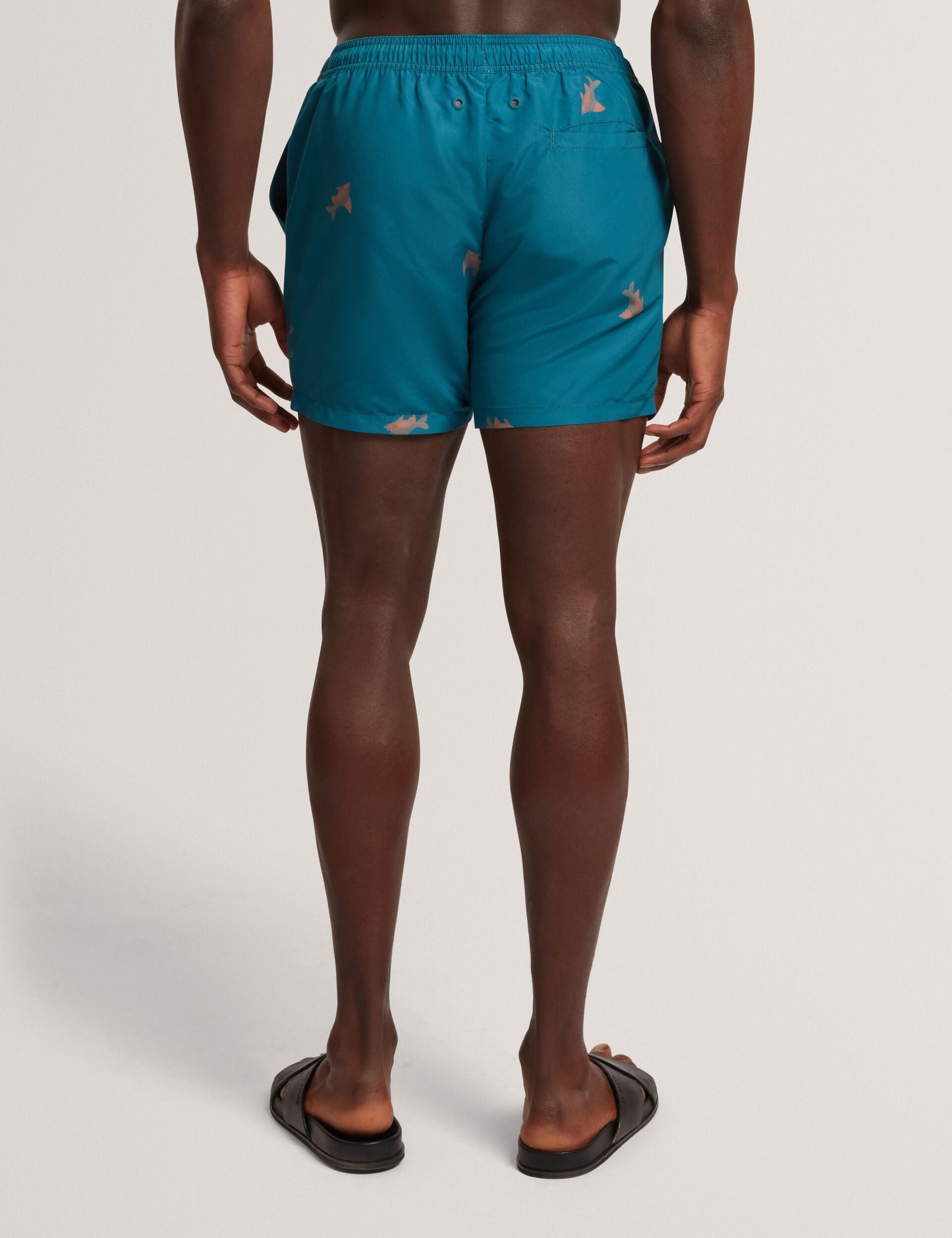 Ted Baker BRENTWD Goldfish Print Drawstring Swim Shorts TEAL BLUE