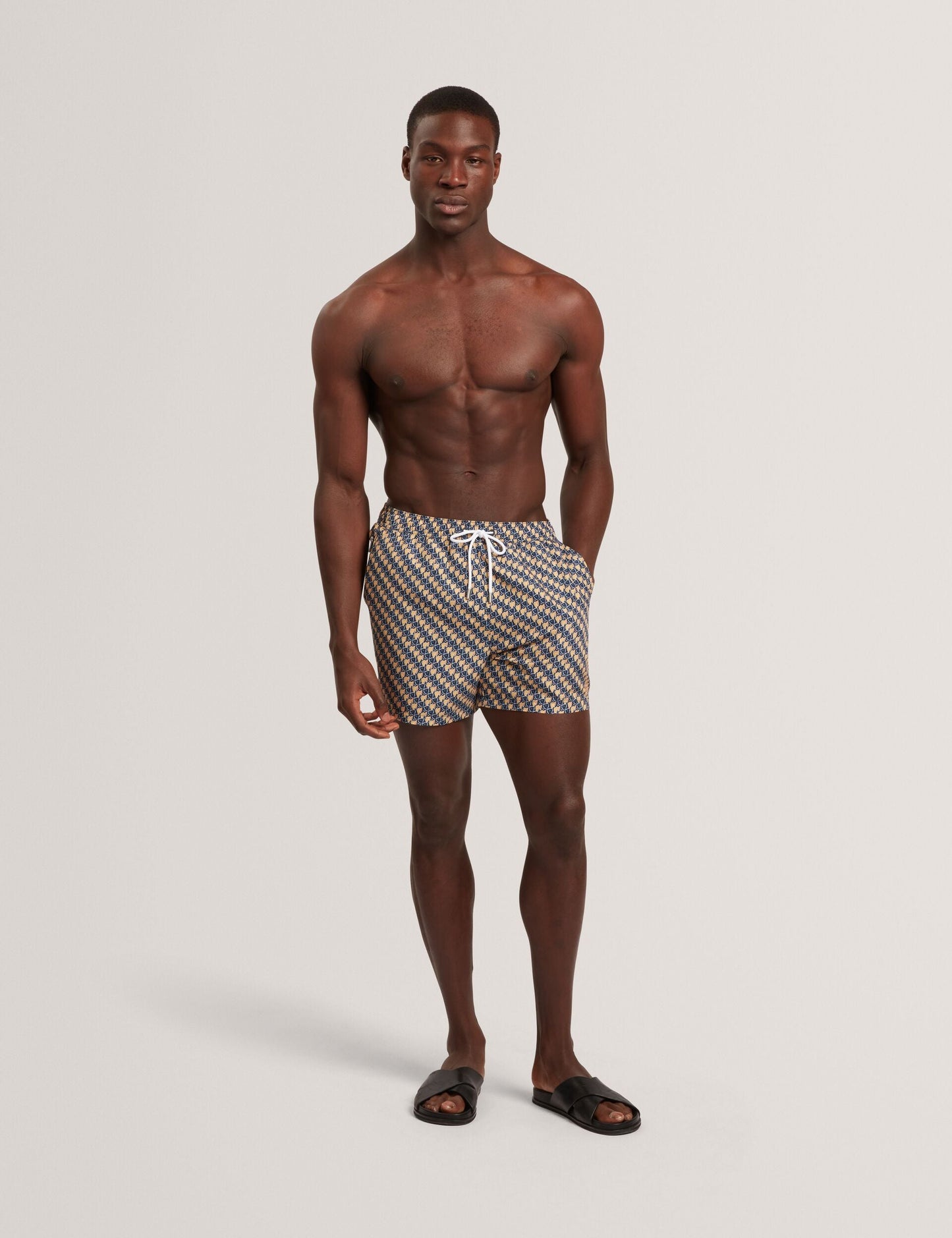 Ted Baker GLENDLE Goldfish Geometric Print Swim Shorts BURNT ORANGE