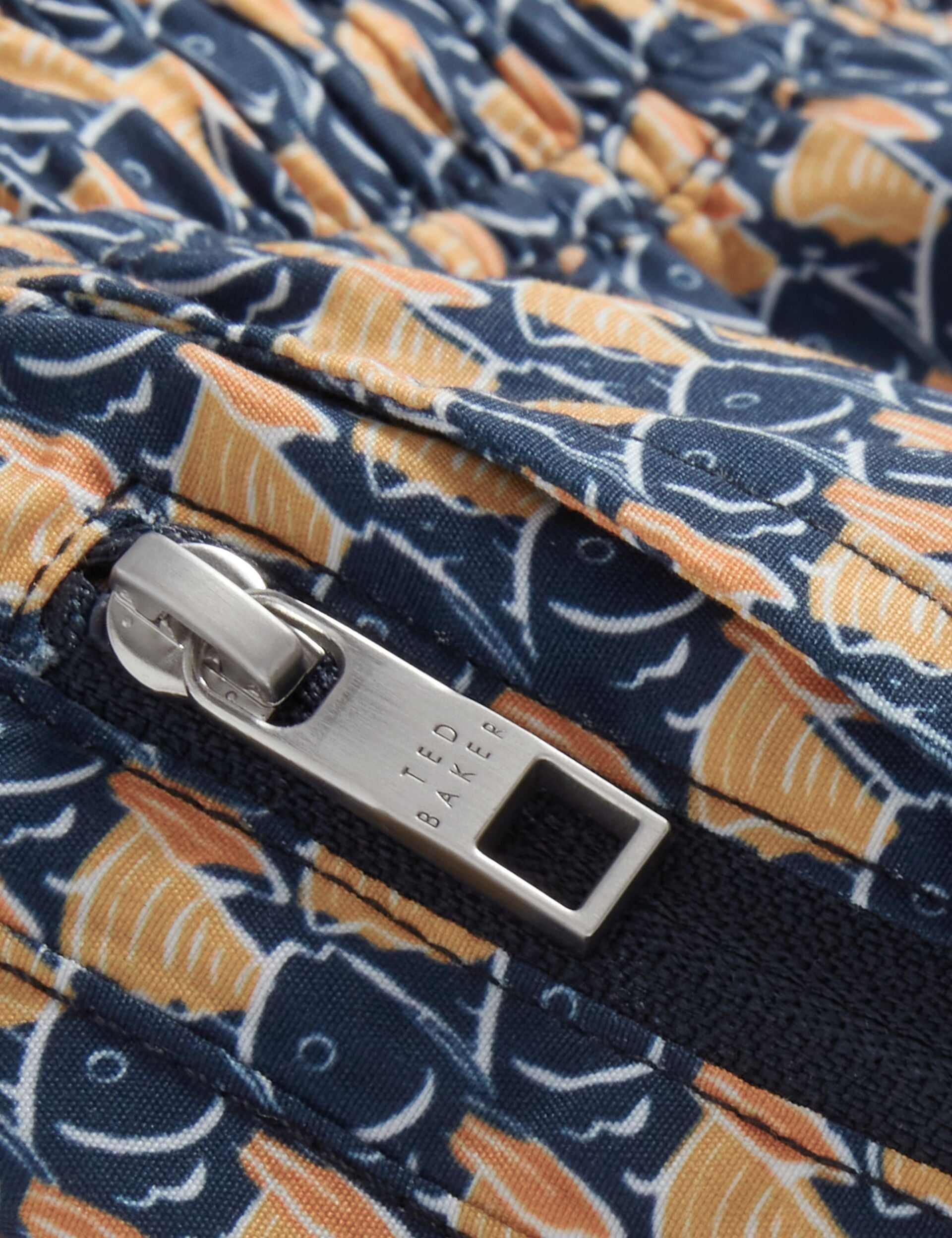 Ted Baker GLENDLE Goldfish Geometric Print Swim Shorts BURNT ORANGE