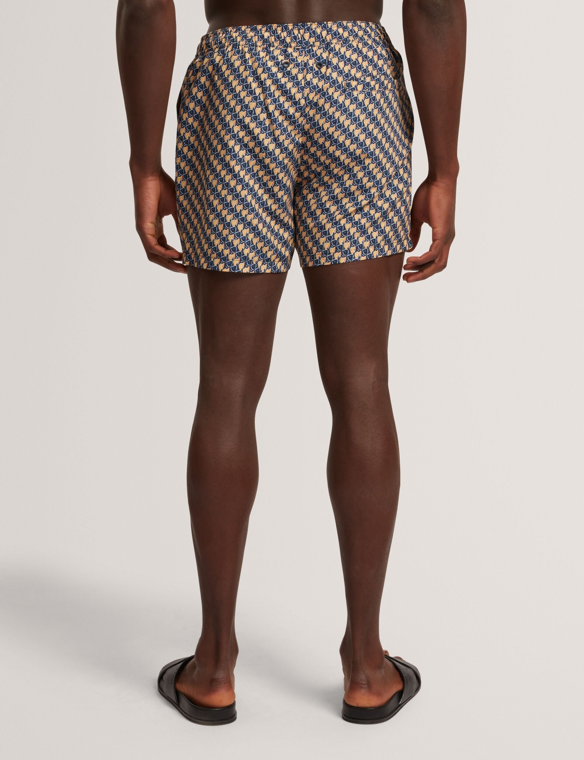 Ted Baker GLENDLE Goldfish Geometric Print Swim Shorts BURNT ORANGE