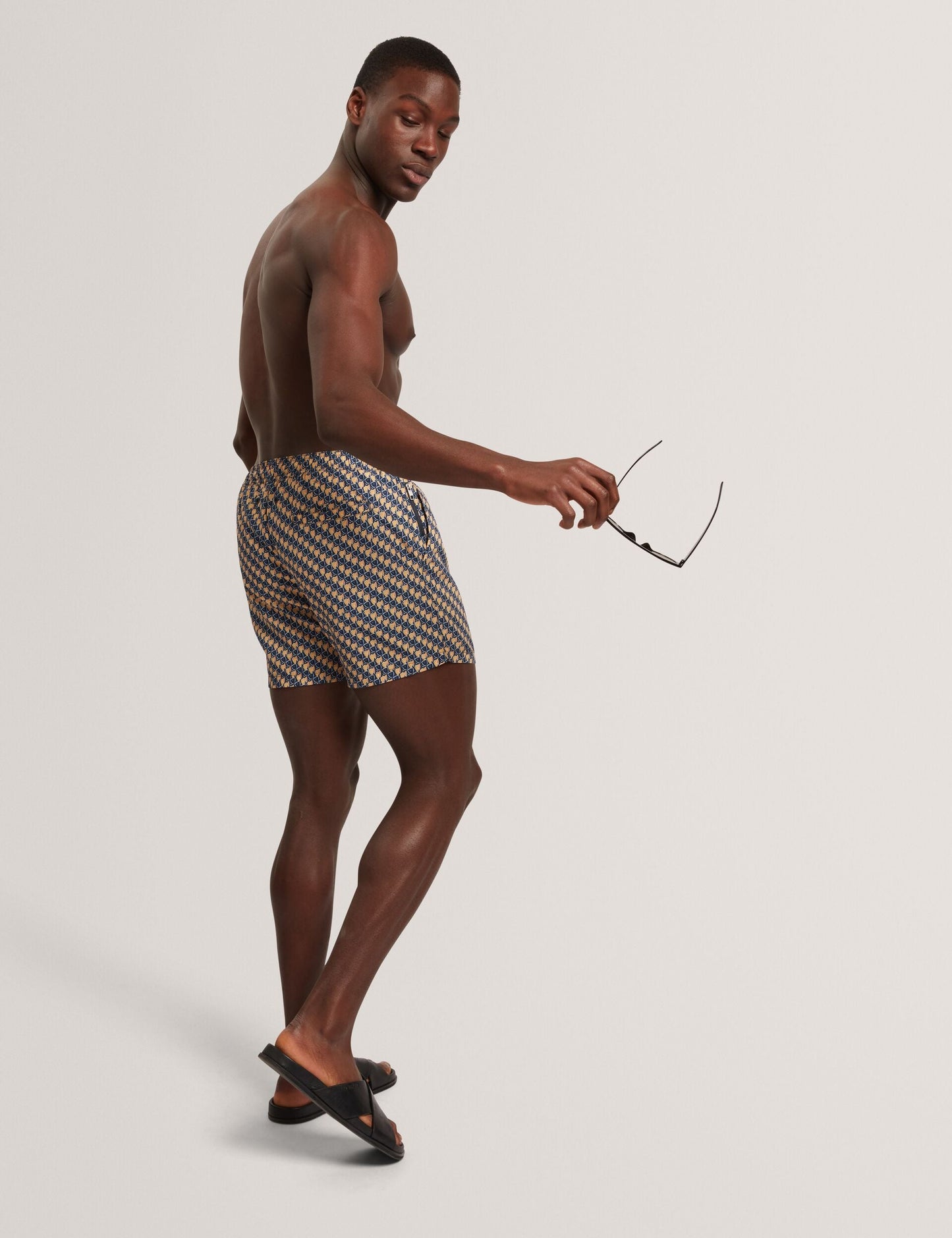 Ted Baker GLENDLE Goldfish Geometric Print Swim Shorts BURNT ORANGE