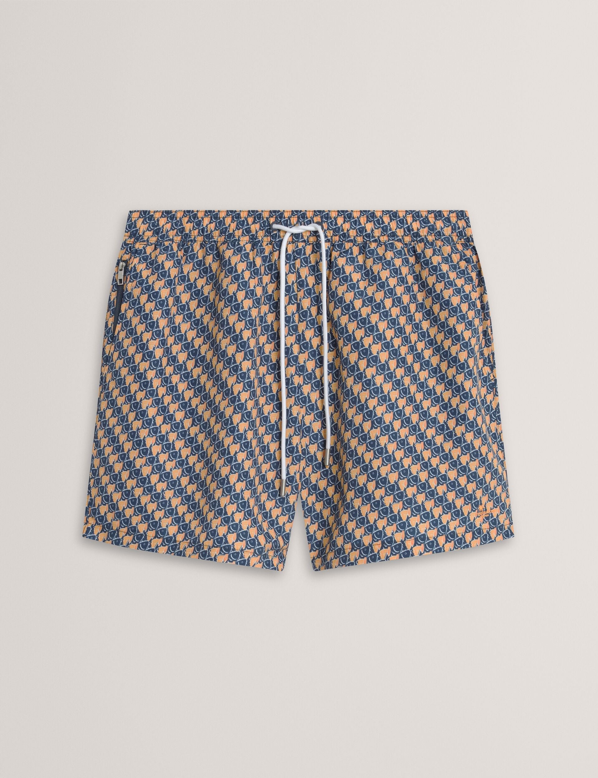 Ted Baker GLENDLE Goldfish Geometric Print Swim Shorts BURNT ORANGE