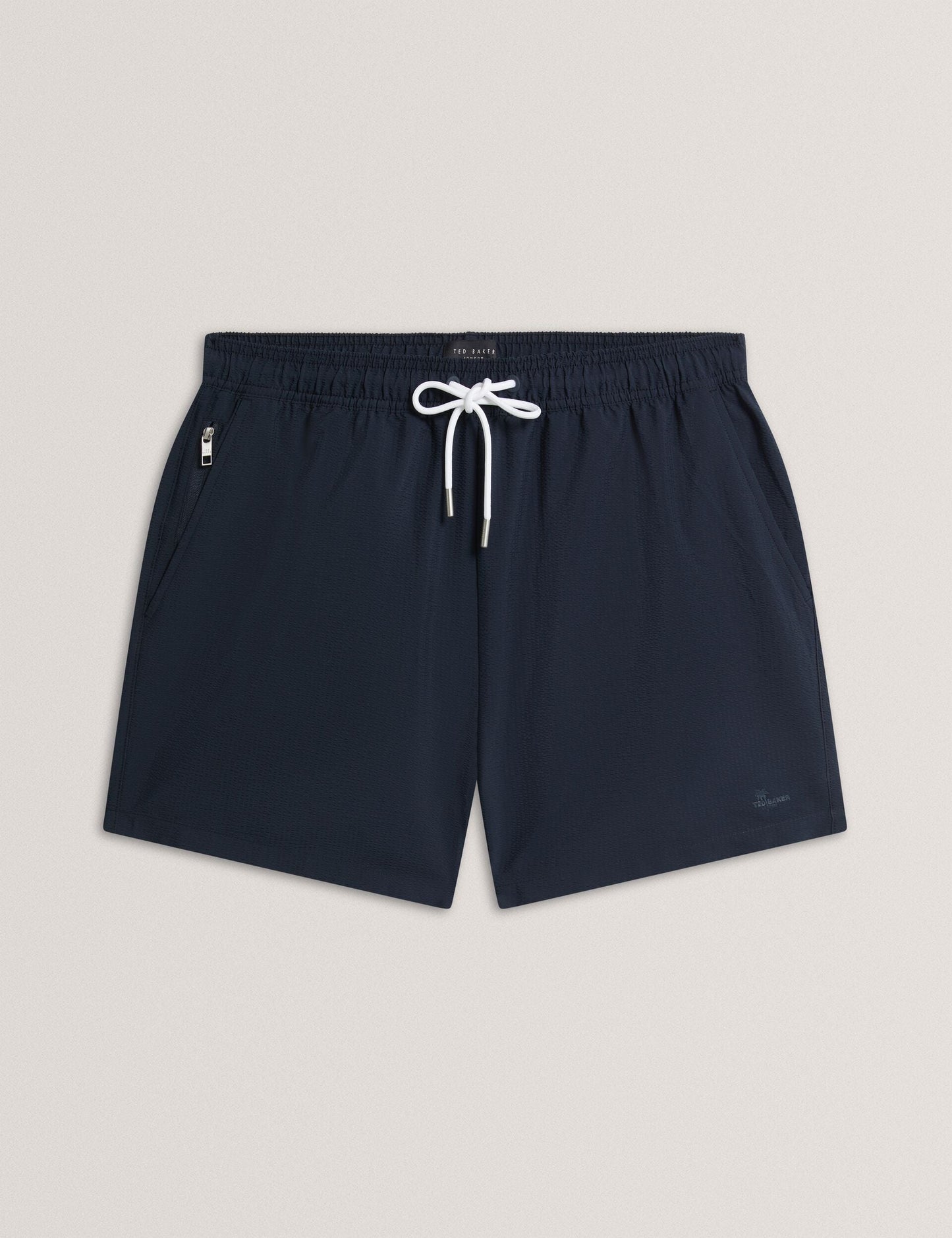 Ted Baker HEFFNER Seersucker Mid-Length Swim Shorts NAVY