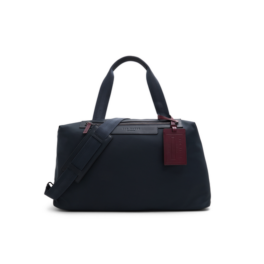 Ted Baker ENDER - Nylon Leather Trim Holdall Bag NAVY