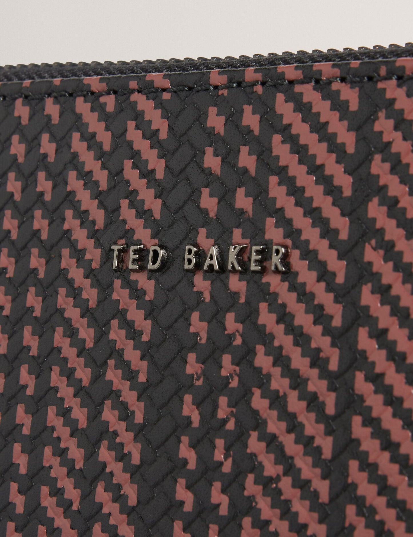 Ted Baker WARENN Striped Woven Leather 13-Inch Laptop Sleeve BLACK