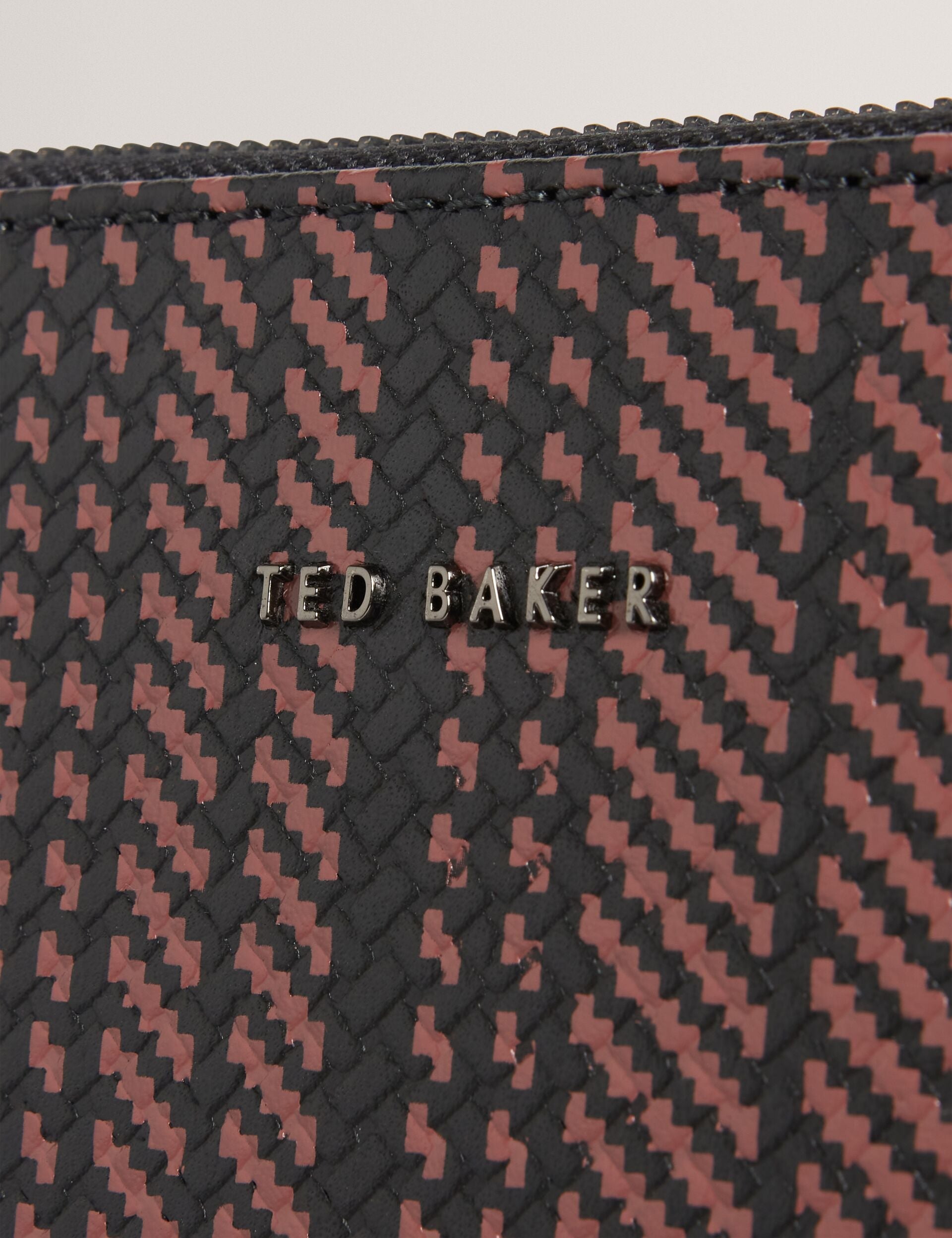 Ted Baker WARENN Striped Woven Leather 13-Inch Laptop Sleeve BLACK
