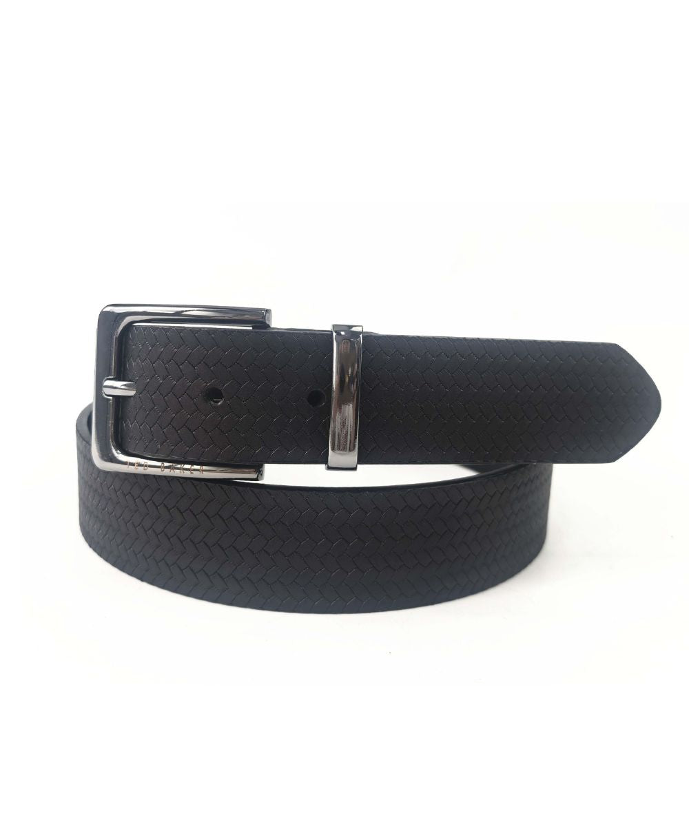 Ted Baker GEO EMBOSSED BELT – Black BLACK