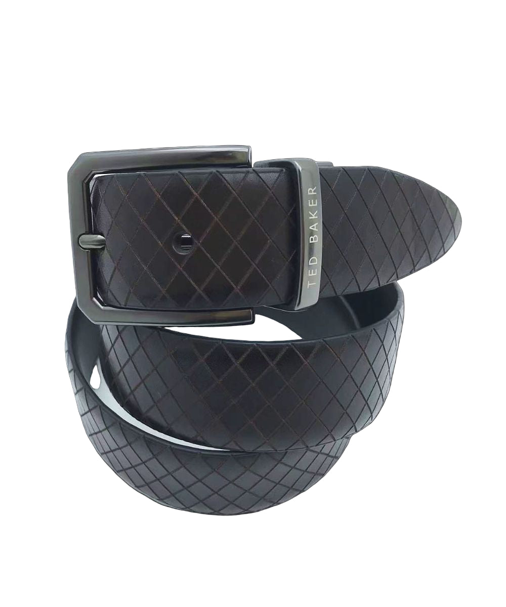 Ted Baker DIAMOND EMBOSSED BELT – Brown BROWN