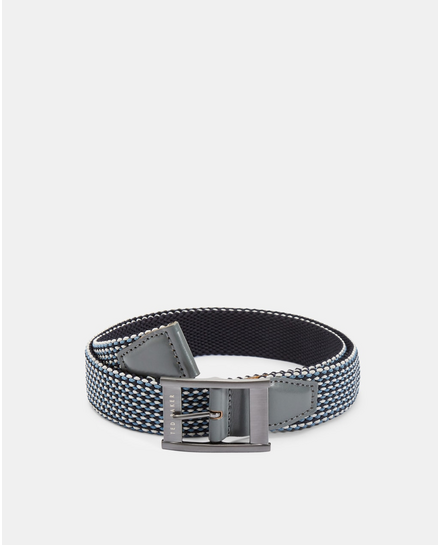 Ted Baker COLUMM - Reversible Woven Stretch Belt NAVY