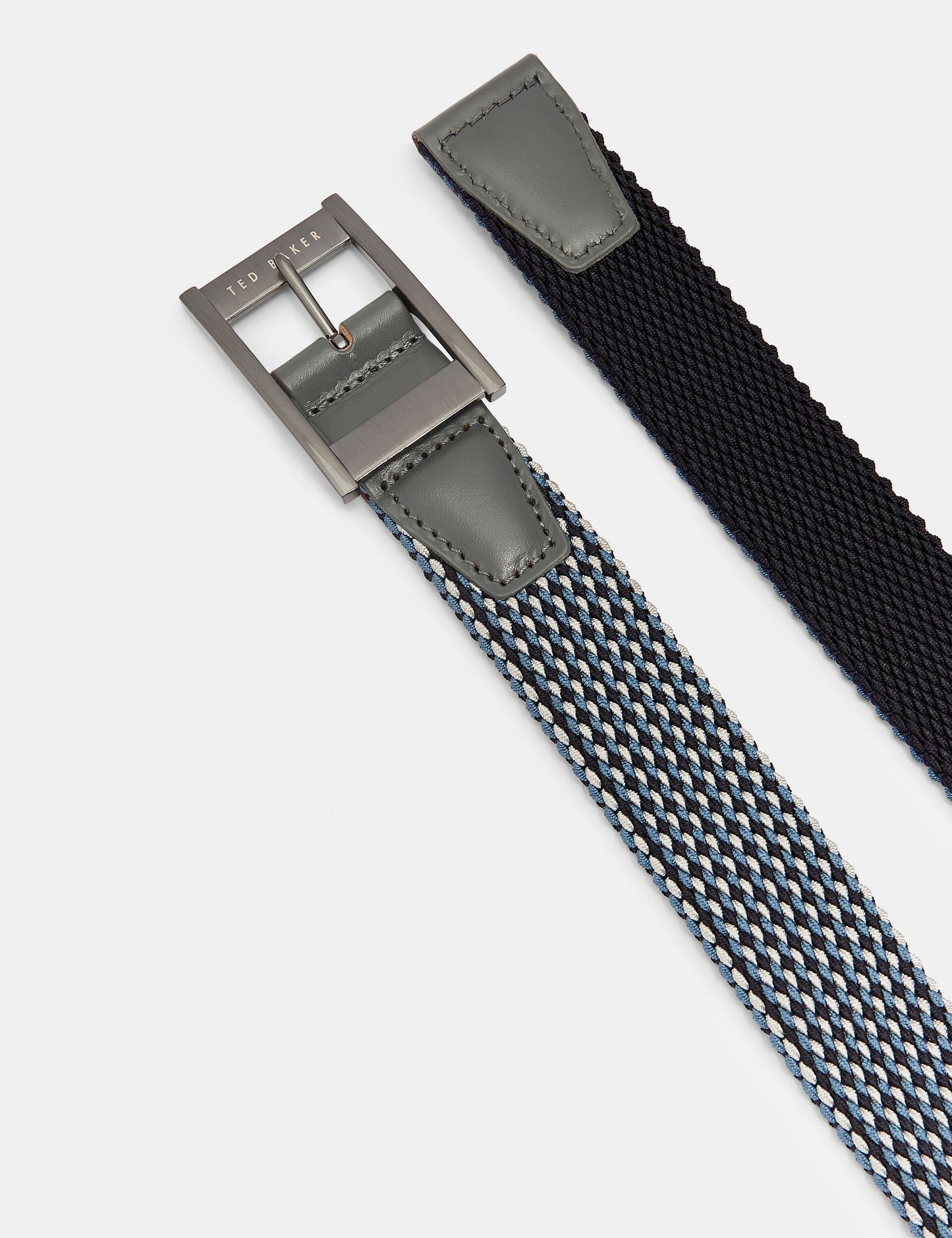 Ted Baker COLUMM - Reversible Woven Stretch Belt NAVY