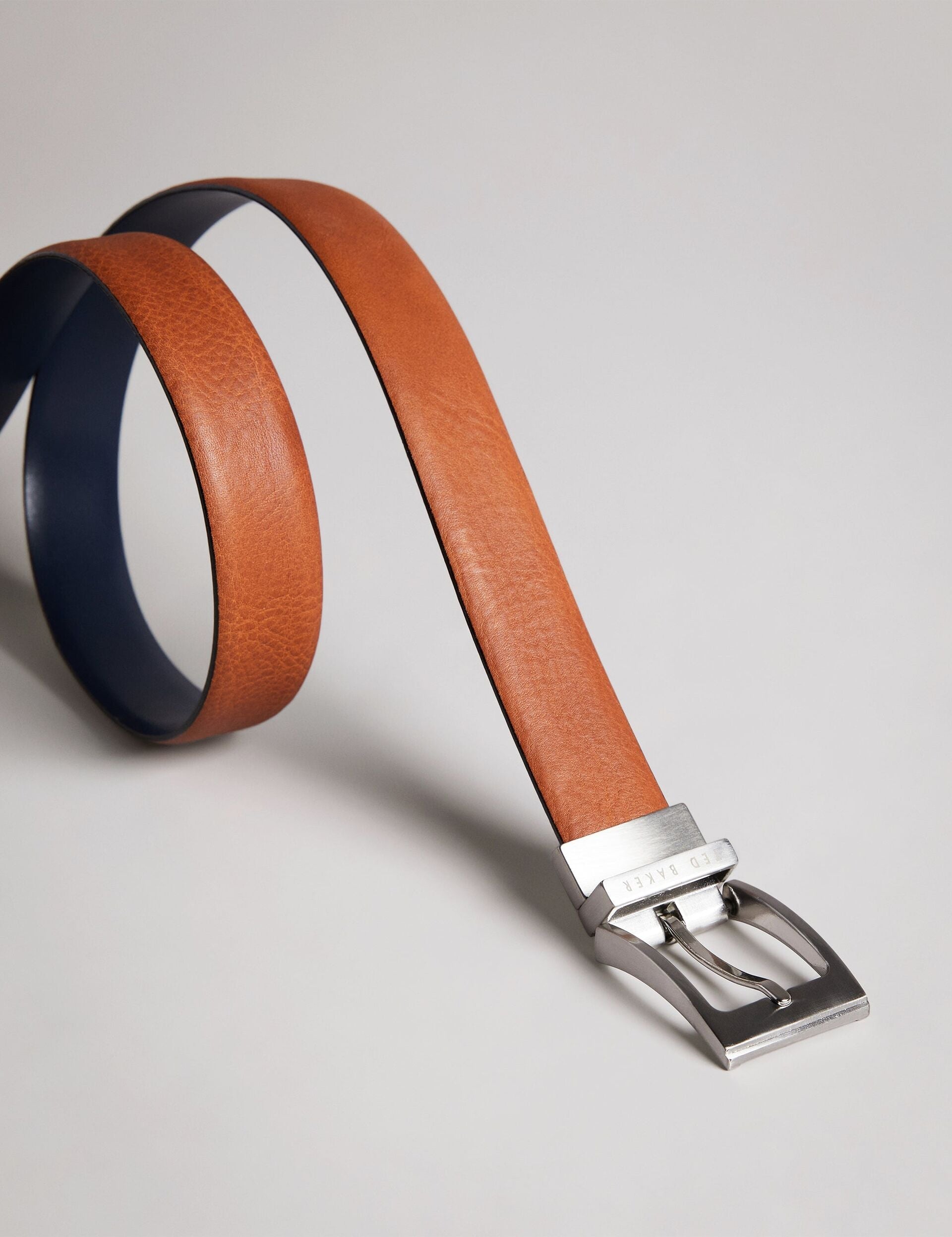 Ted Baker KARMER - Tan Reversible Polished Leather Belt TAN
