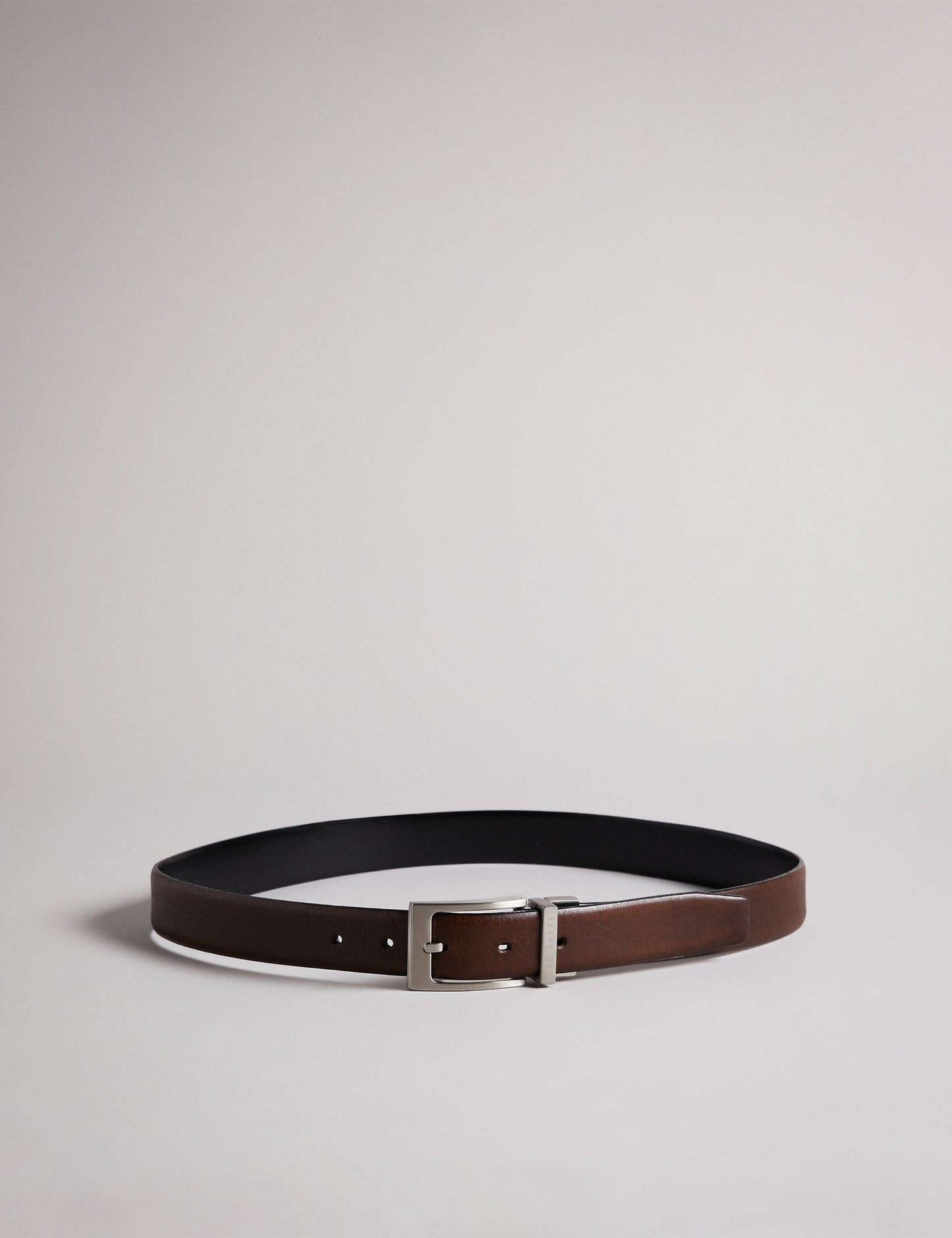 Ted Baker KARMER - Brown Reversible Polished Leather Belt CHOCOLATE