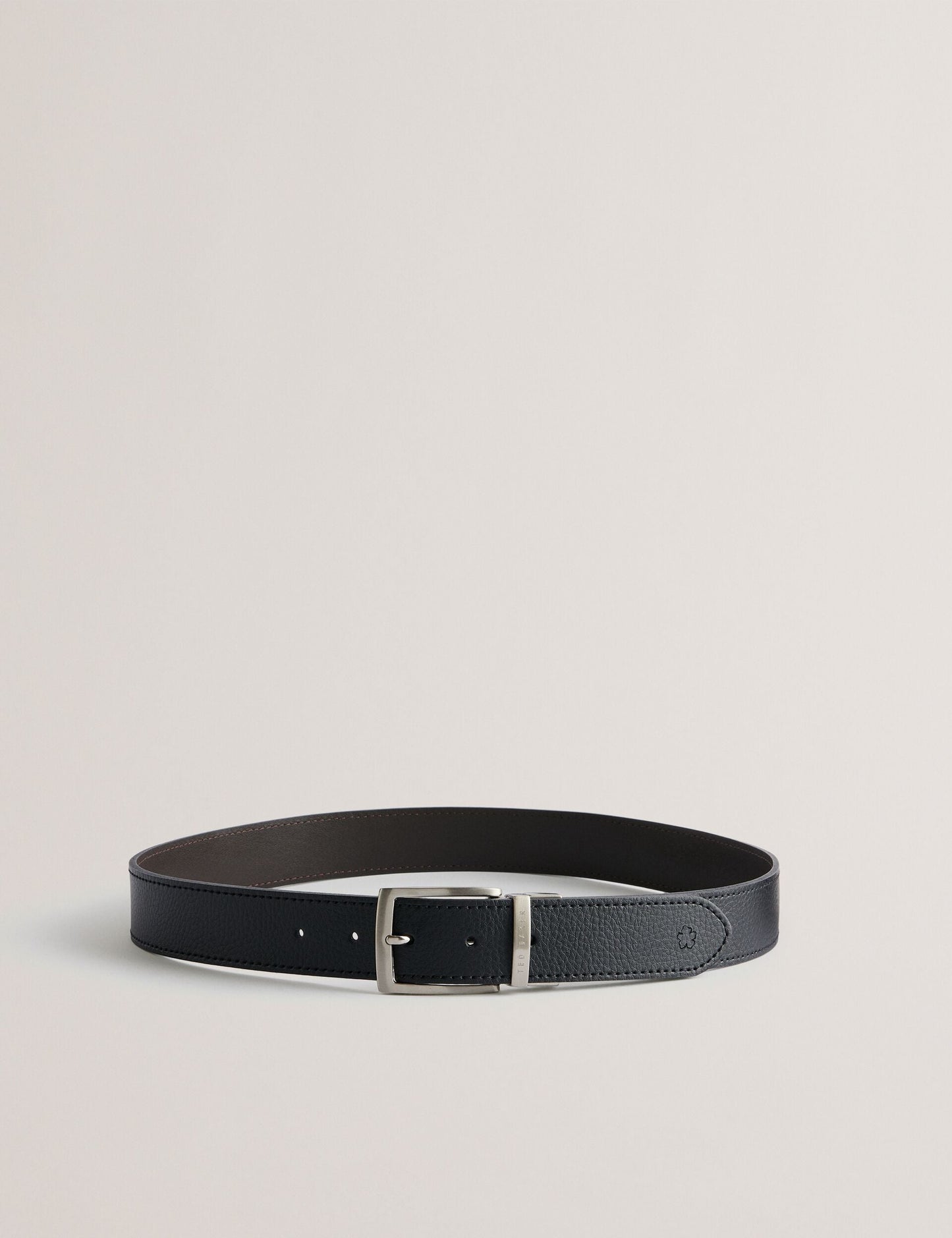 Ted Baker BREEMER - Reversible Textured Leather Belt BLACK