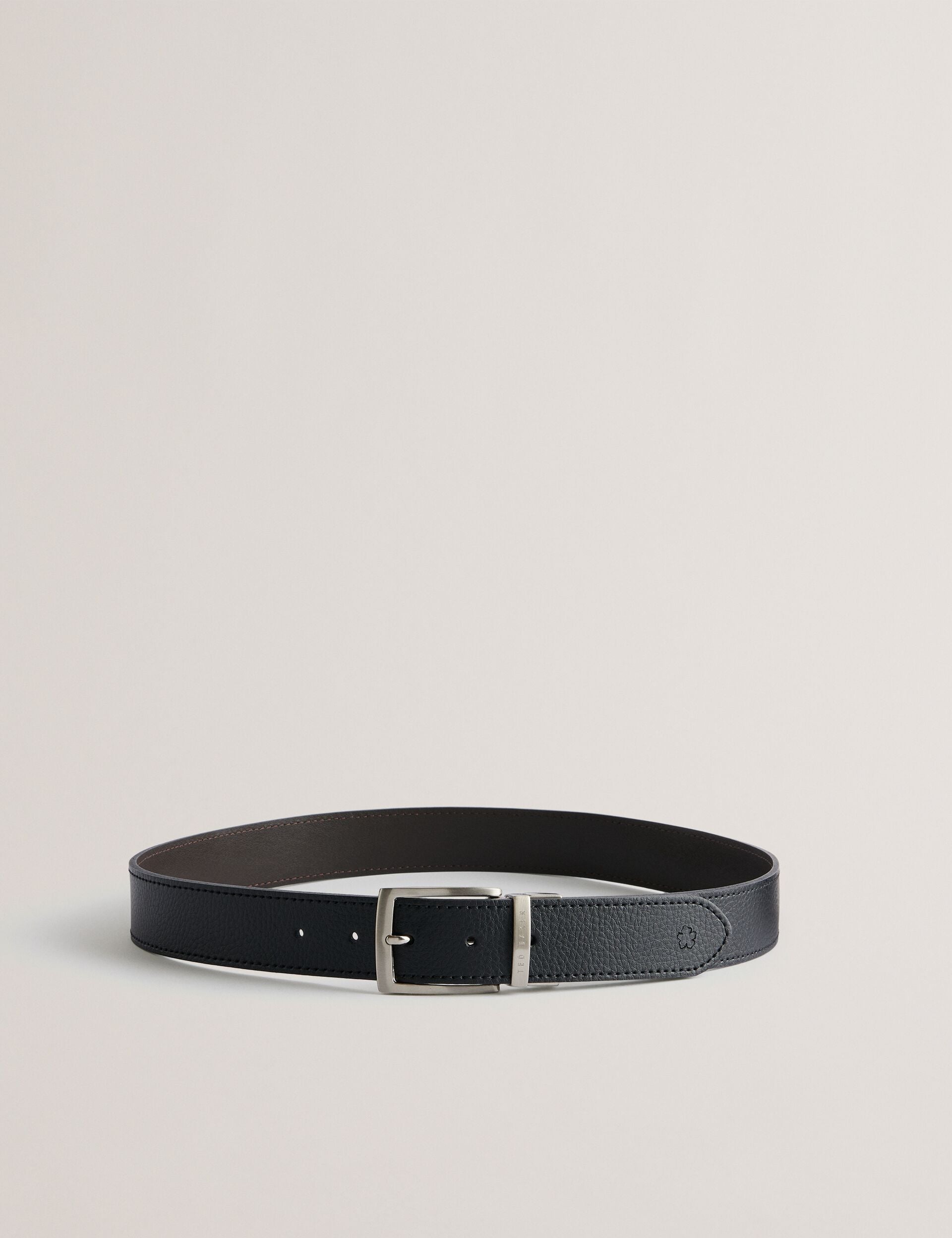 Ted Baker BREEMER - Reversible Textured Leather Belt BLACK