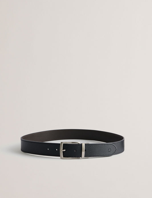 Ted Baker BREEMER - Reversible Textured Leather Belt BLACK