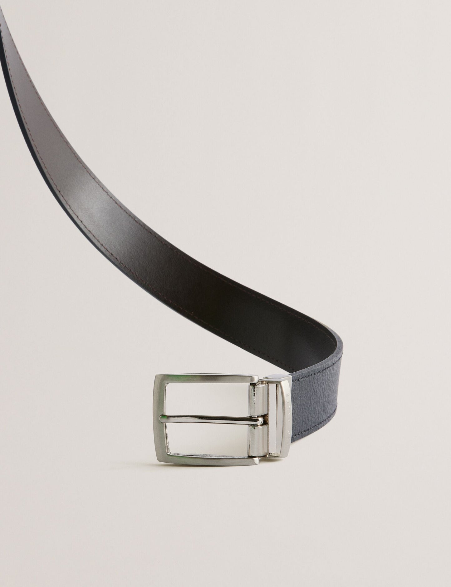 Ted Baker BREEMER - Reversible Textured Leather Belt BLACK