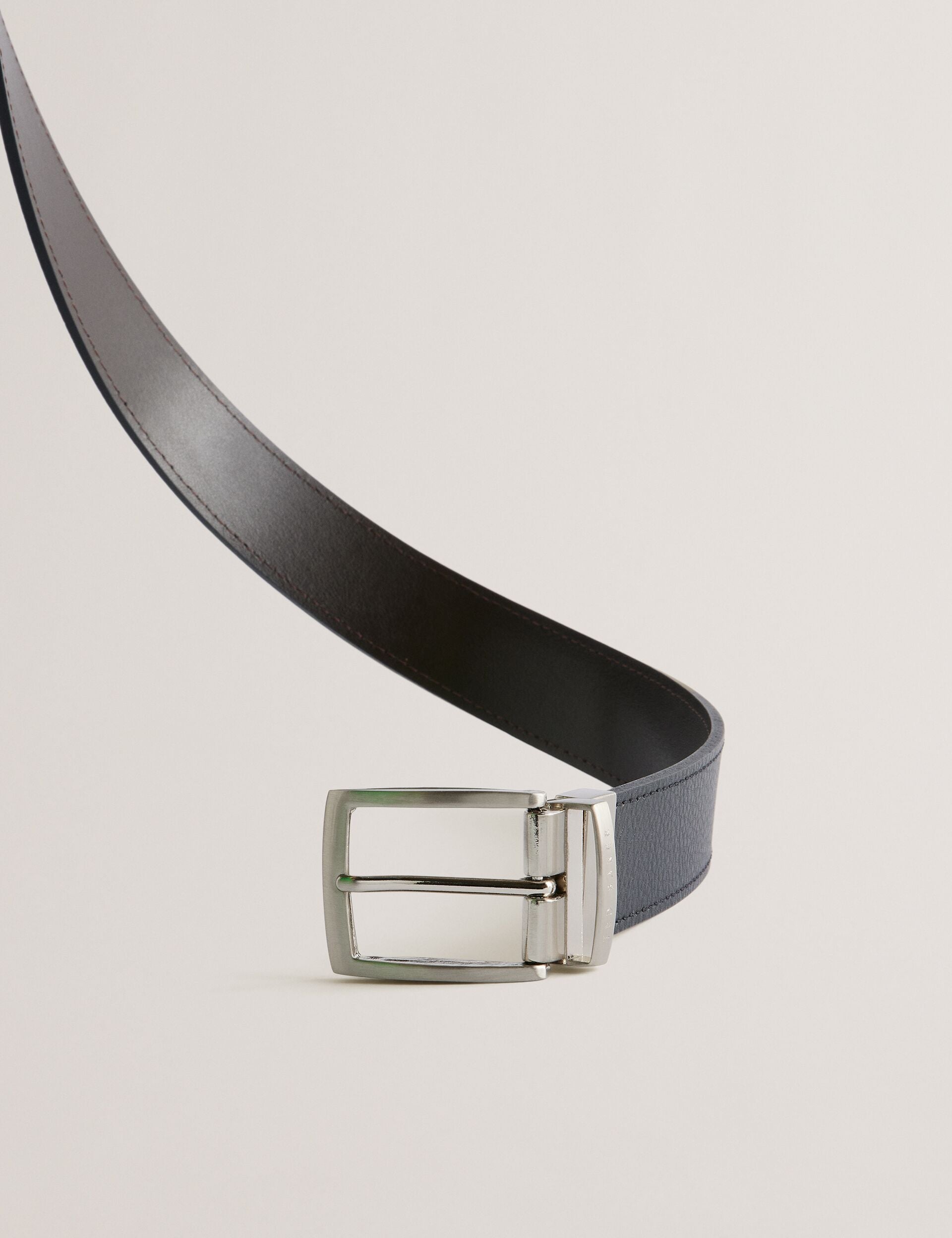 Ted Baker BREEMER - Reversible Textured Leather Belt BLACK