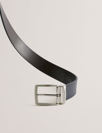 Ted Baker BREEMER - Reversible Textured Leather Belt BLACK