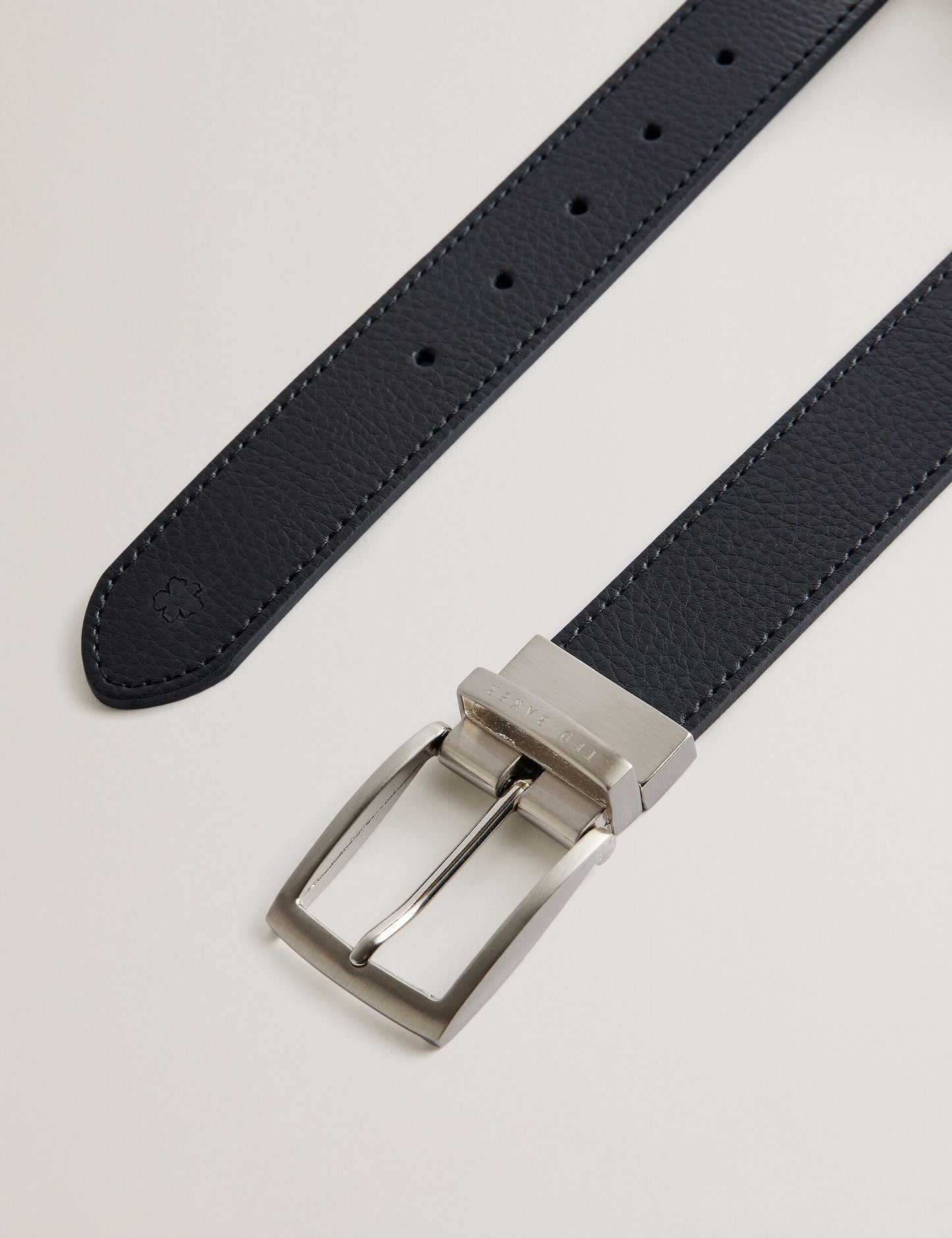 Ted Baker BREEMER - Reversible Textured Leather Belt BLACK