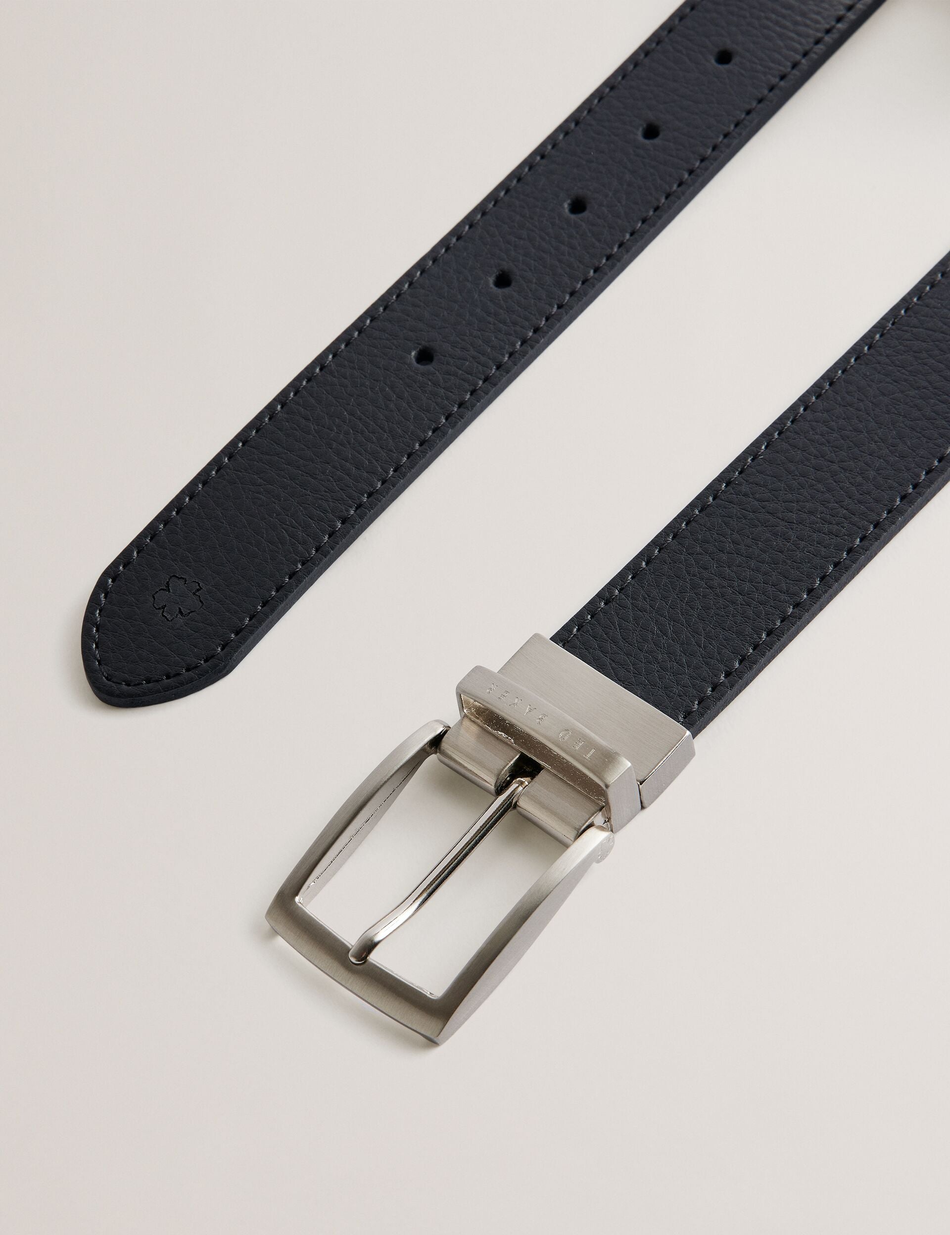 Ted Baker BREEMER - Reversible Textured Leather Belt BLACK