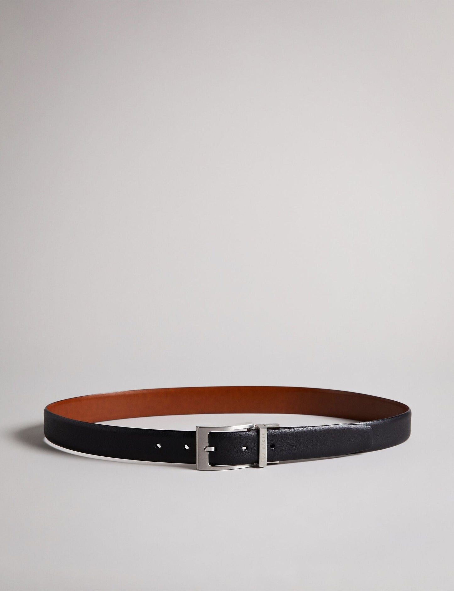 Ted Baker KARMER - Black Reversible Polished Leather Belt BLACK