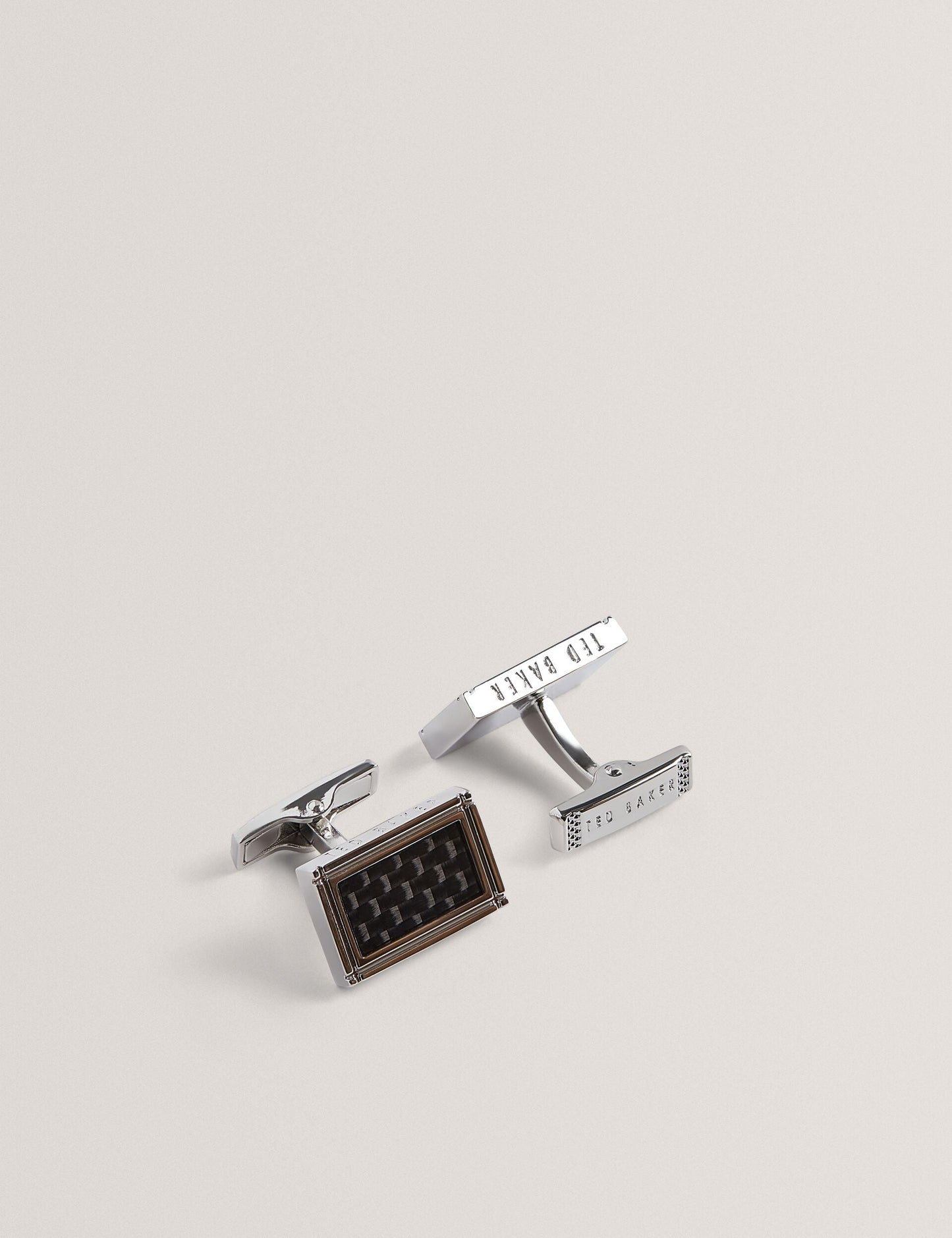 Ted Baker CARMONT - Carbon Cufflink And Tie Clip Set SILVER