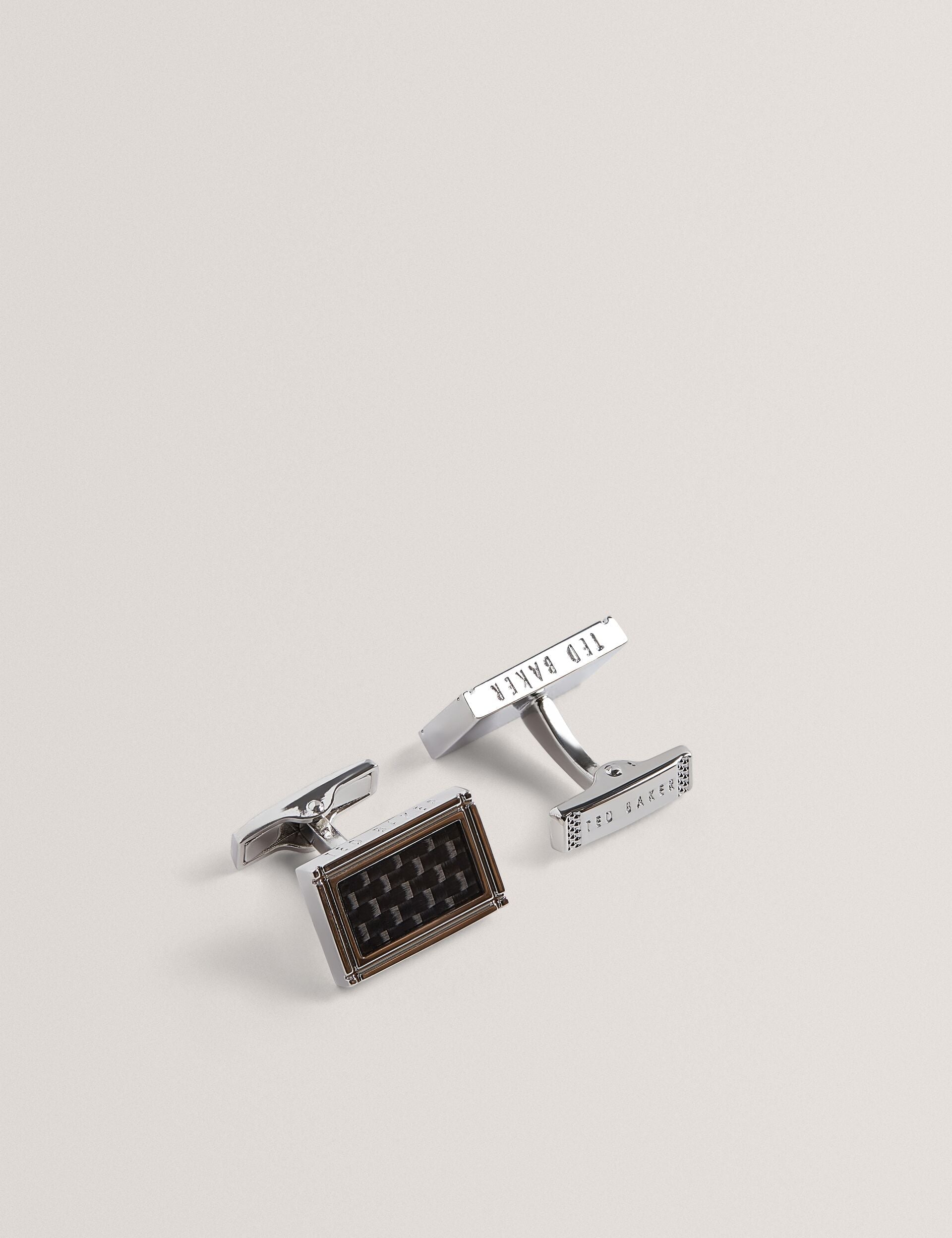 Ted Baker CARMONT - Carbon Cufflink And Tie Clip Set SILVER