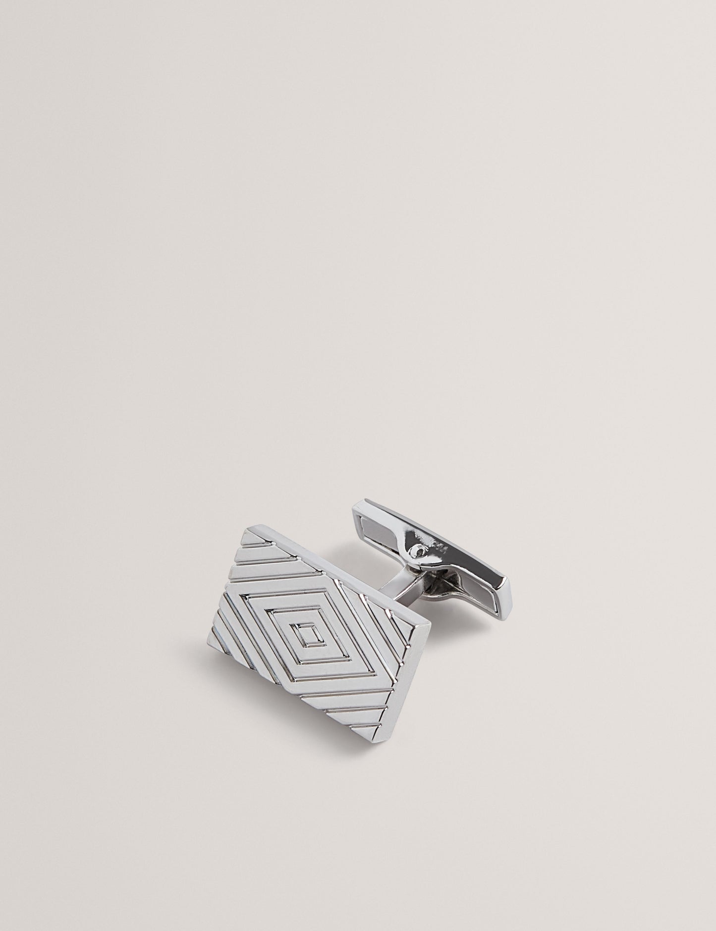 Ted Baker DIAMONT - Engraved Diamond Pattern Cufflinks SILVER