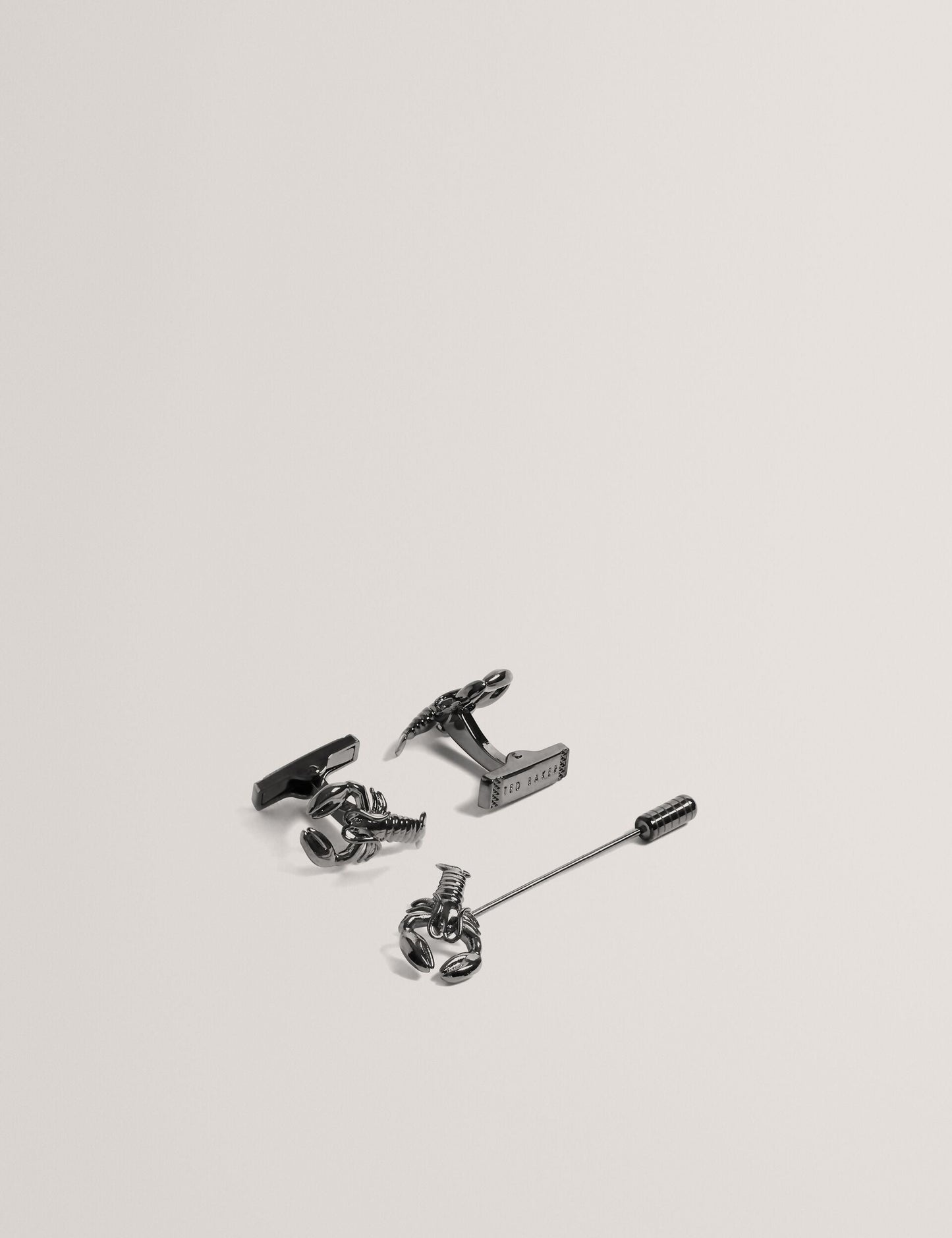 Ted Baker MARIINE - Lobster Cufflinks & Lapel Pin Set GUNMETAL