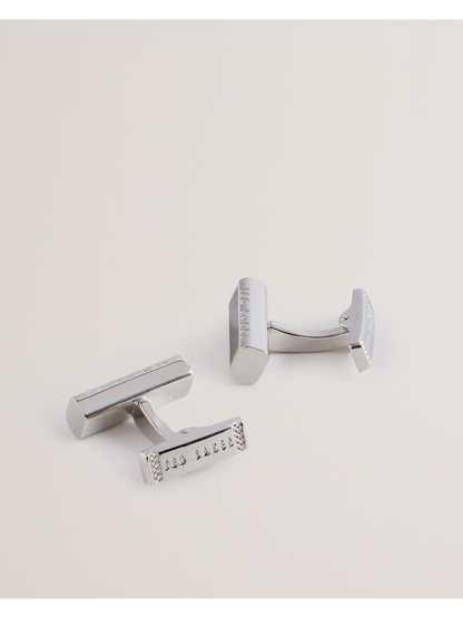 Ted Baker CARBIE - Carbon Fibre Bar Metal Cufflinks SILVER